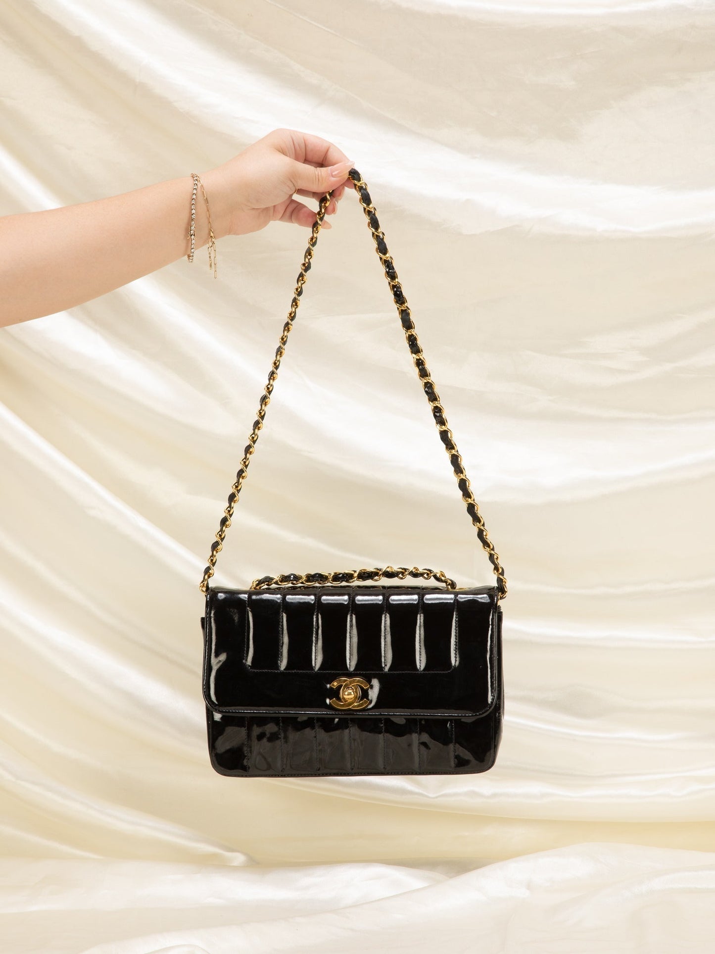 Chanel Patent Vertical Flap Bag