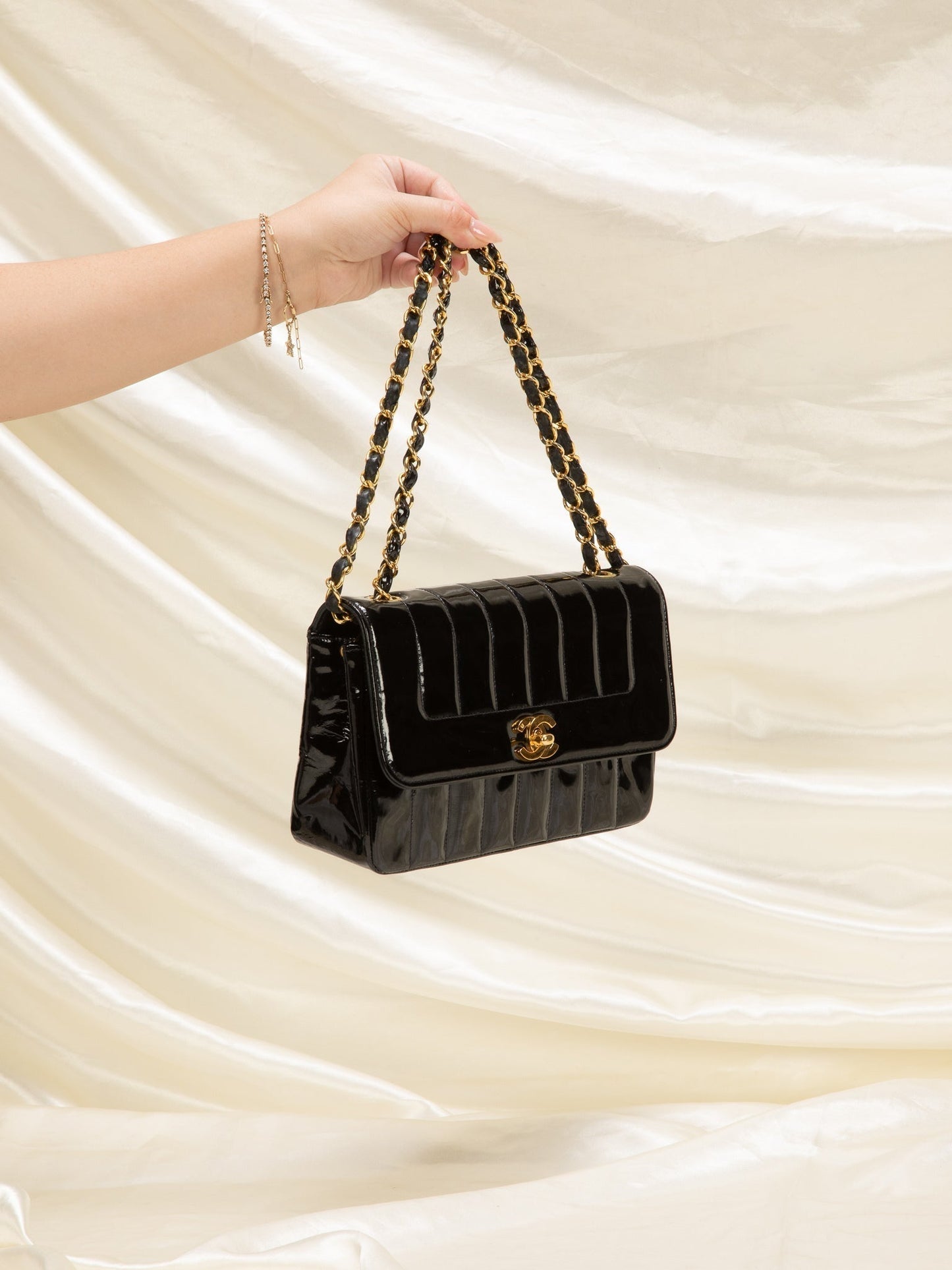 Chanel Patent Vertical Flap Bag