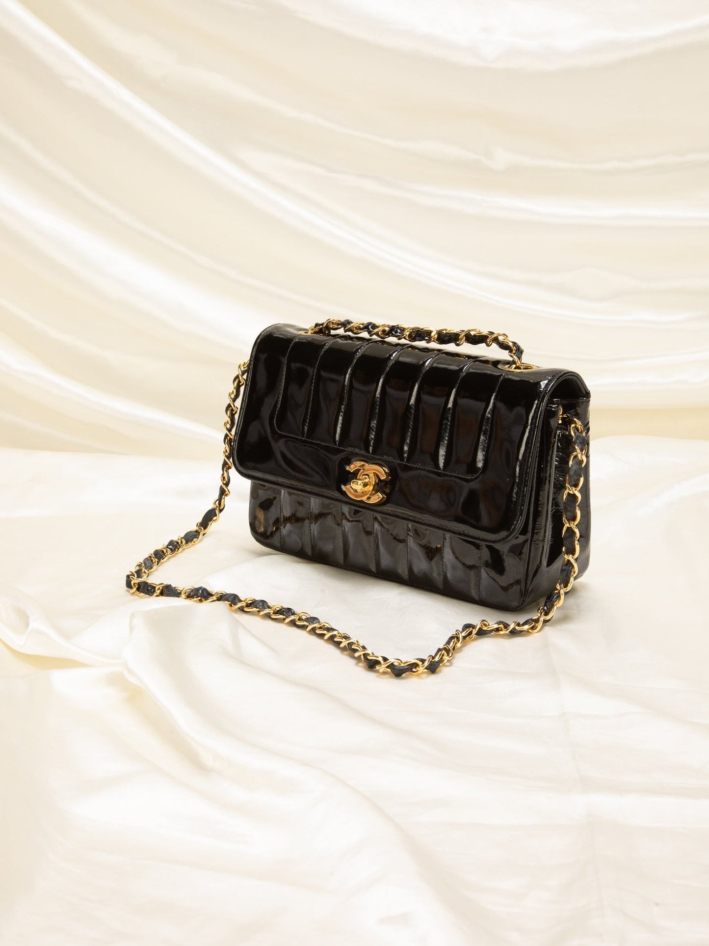 Chanel Patent Vertical Flap Bag