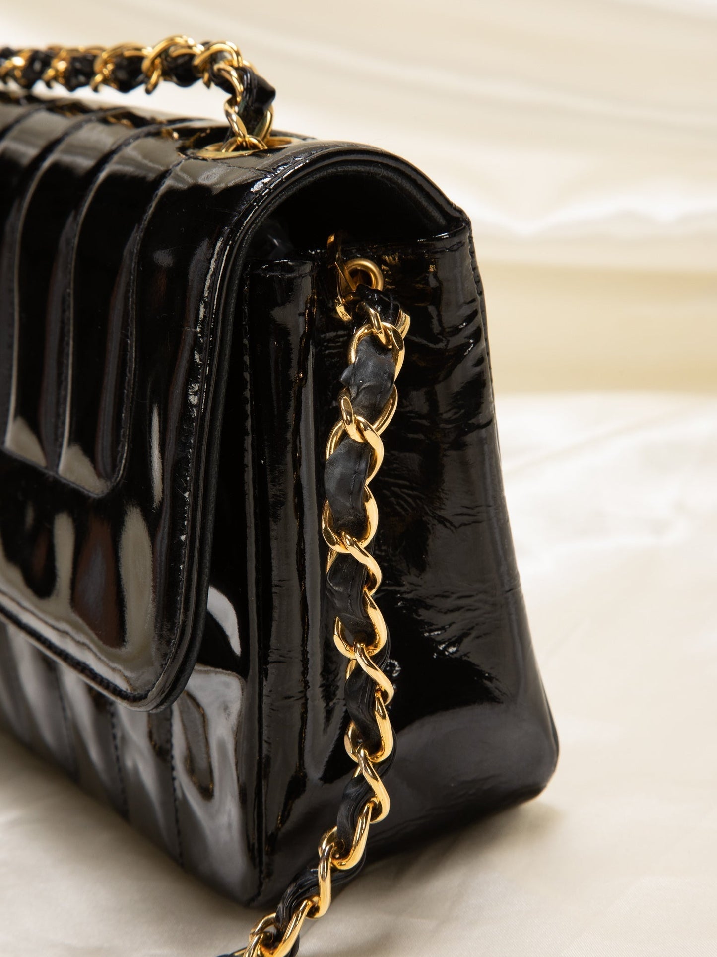 Chanel Patent Vertical Flap Bag