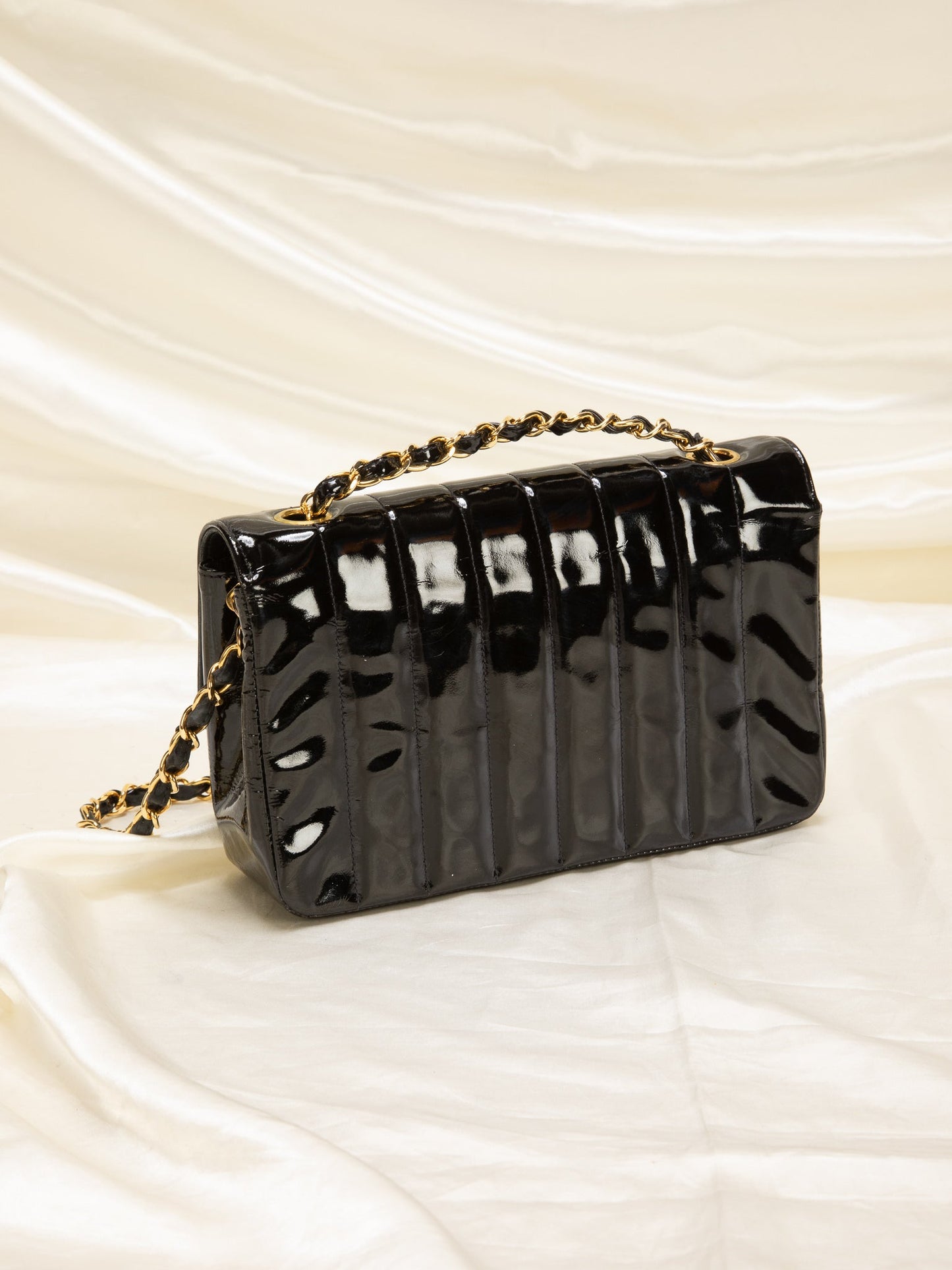 Chanel Patent Vertical Flap Bag