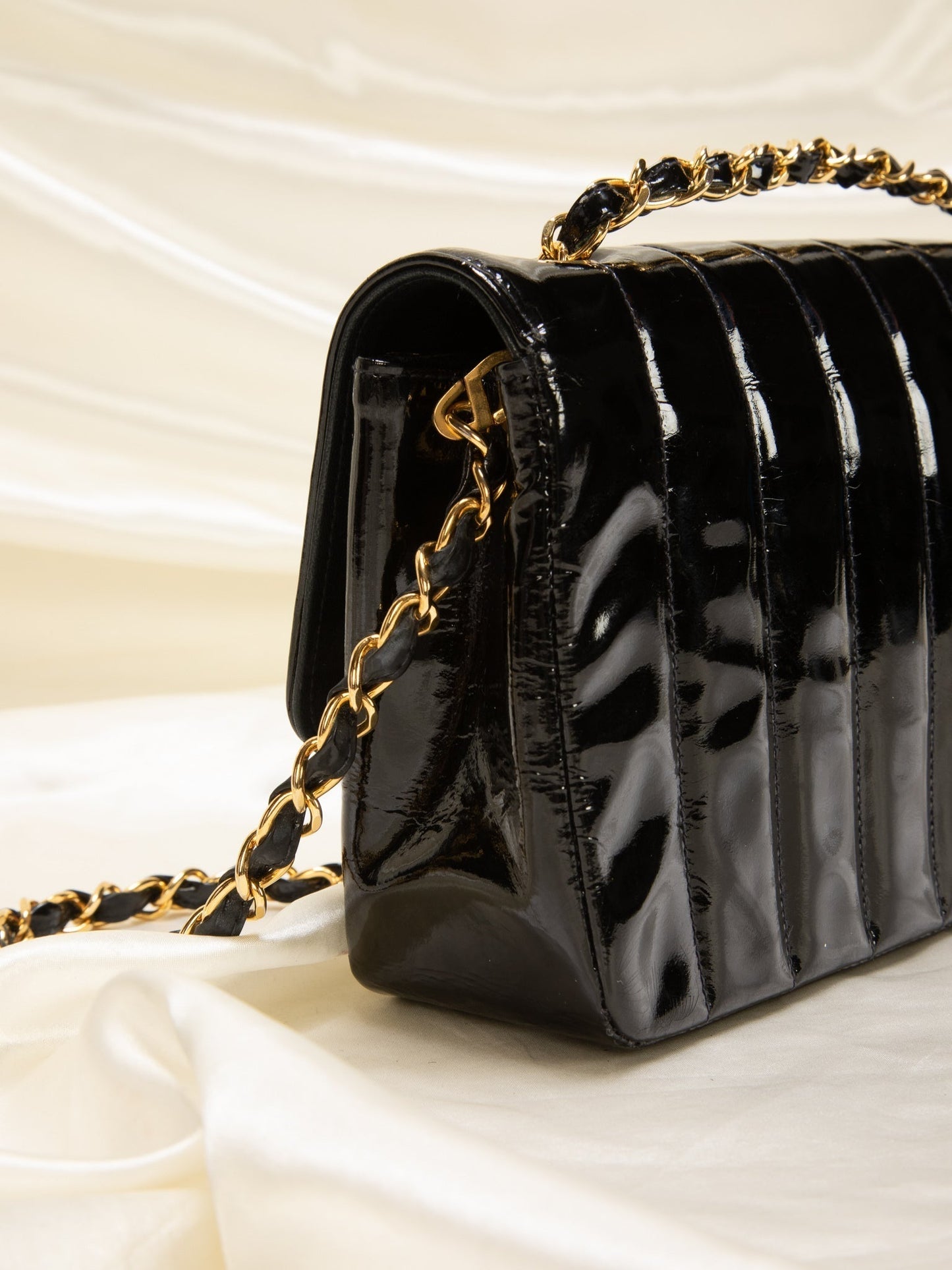 Chanel Patent Vertical Flap Bag