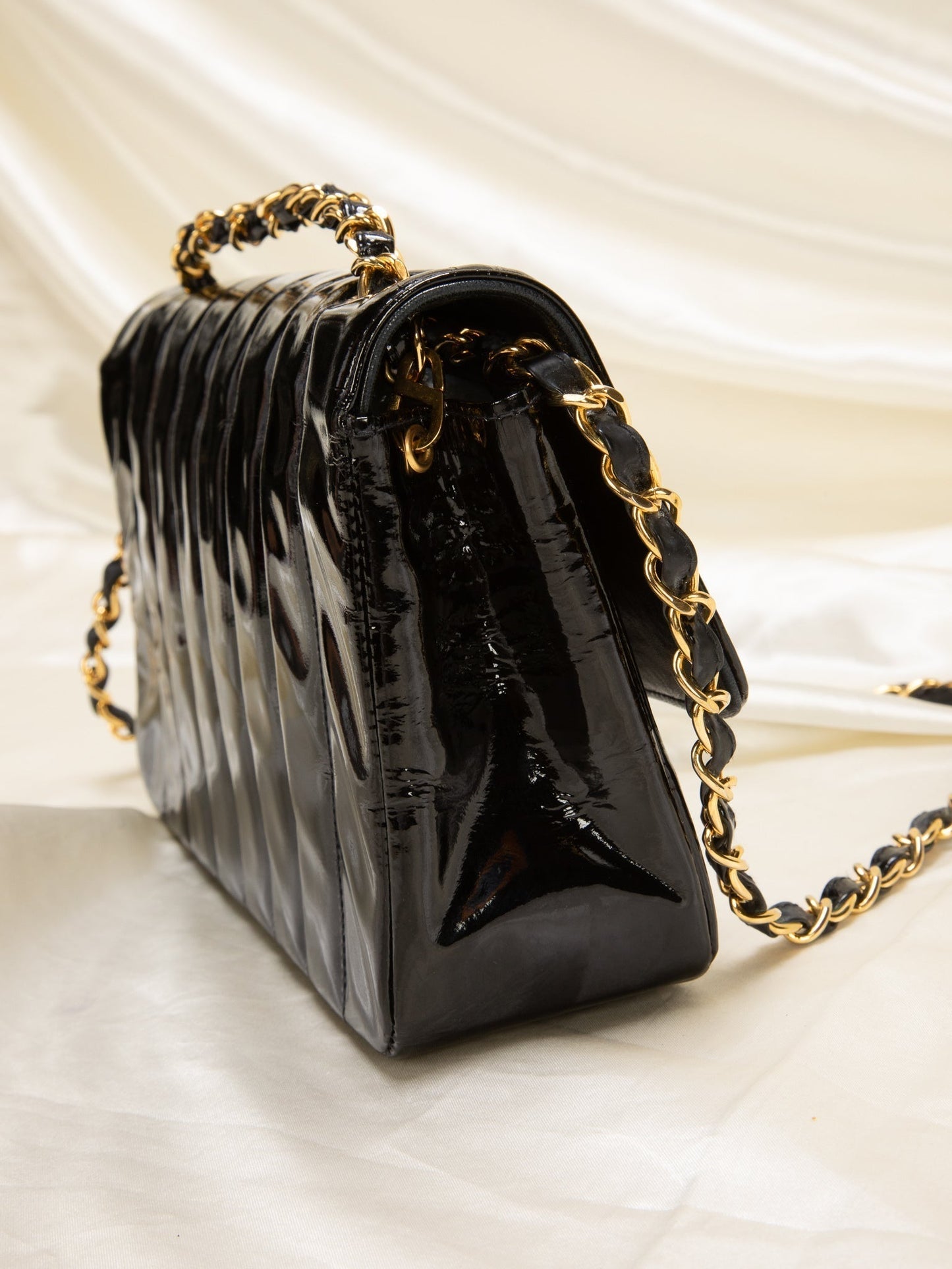 Chanel Patent Vertical Flap Bag