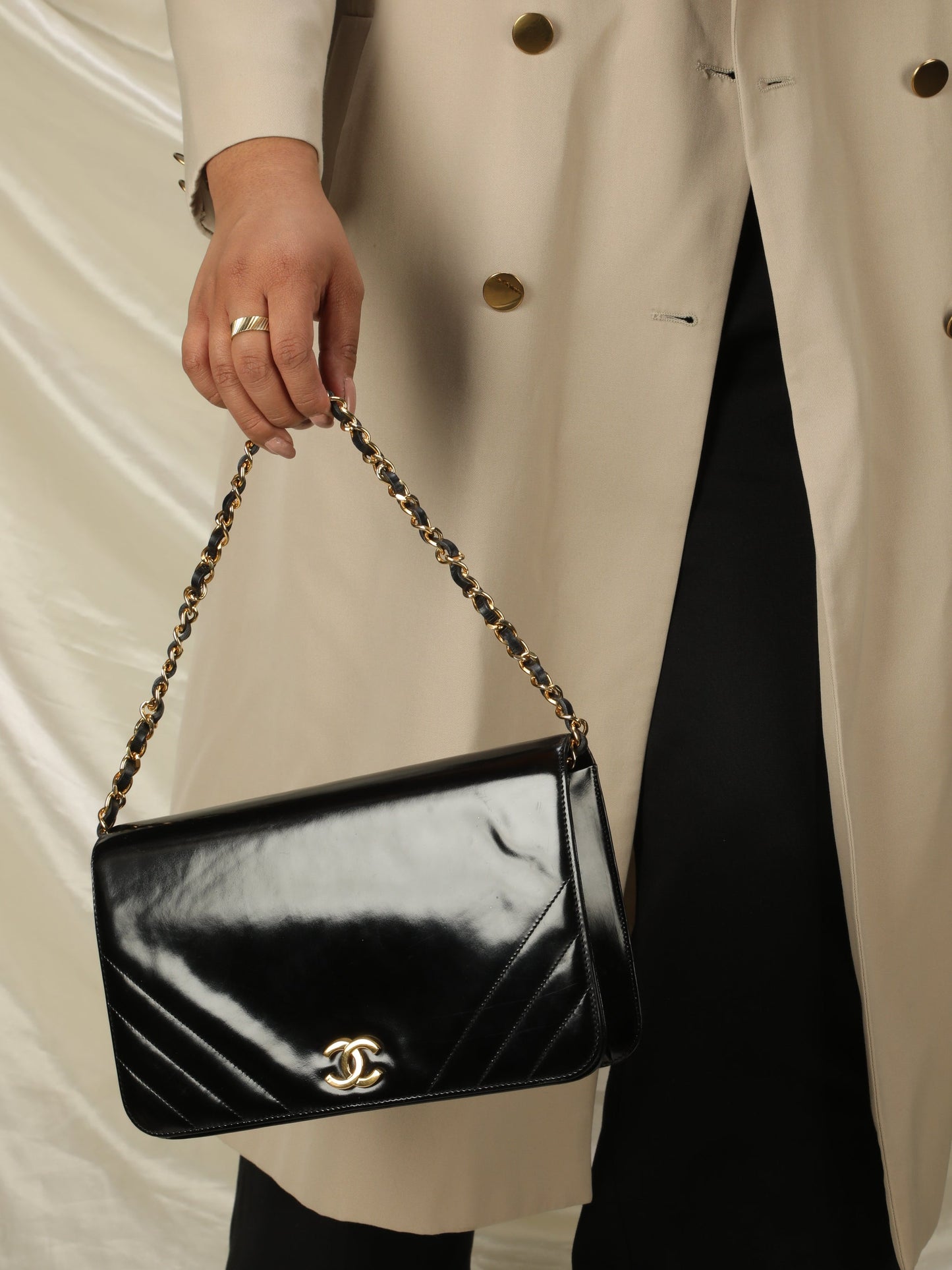Chanel Patent Medium Full Flap