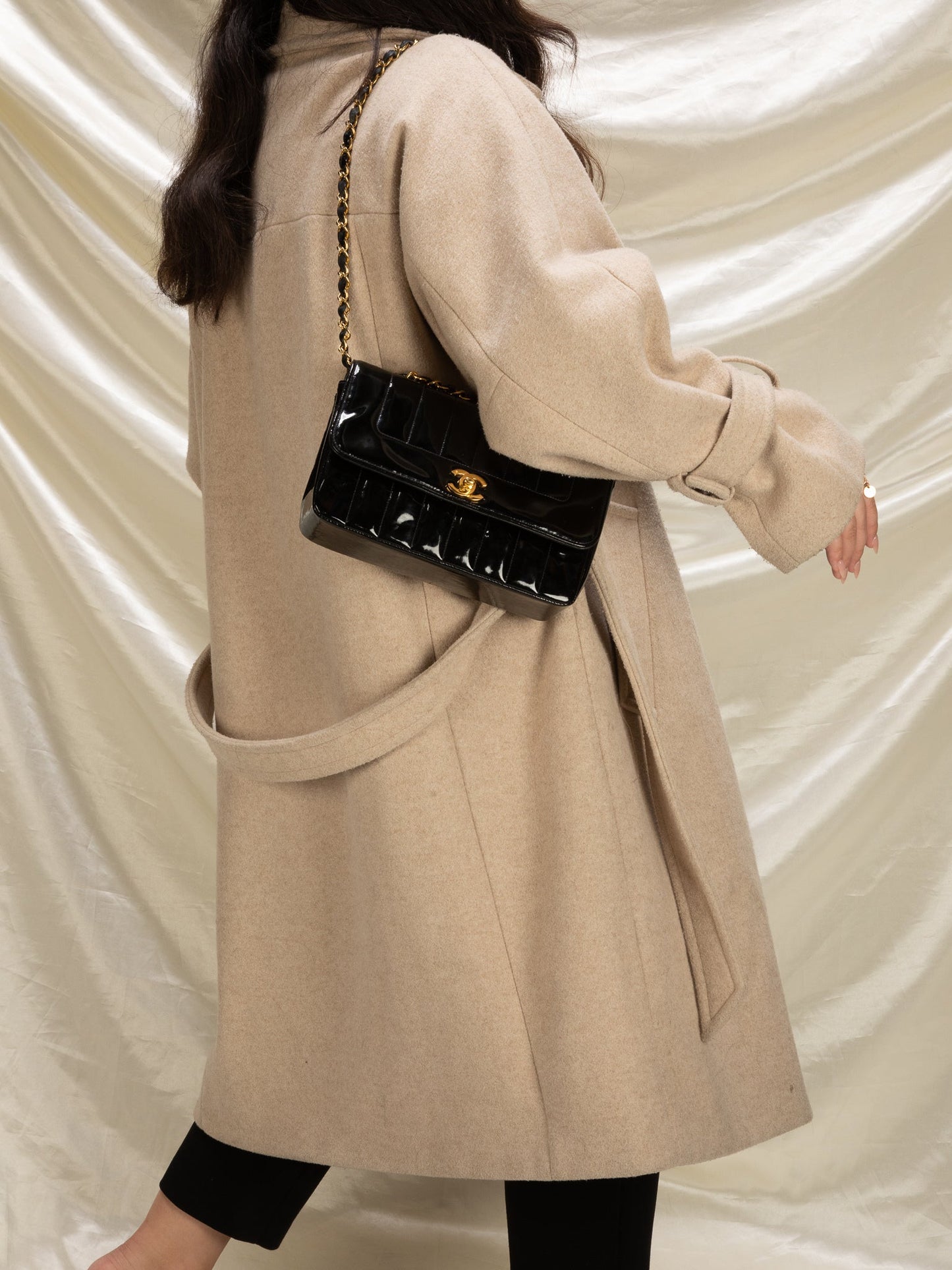 Chanel Patent Vertical Flap Bag