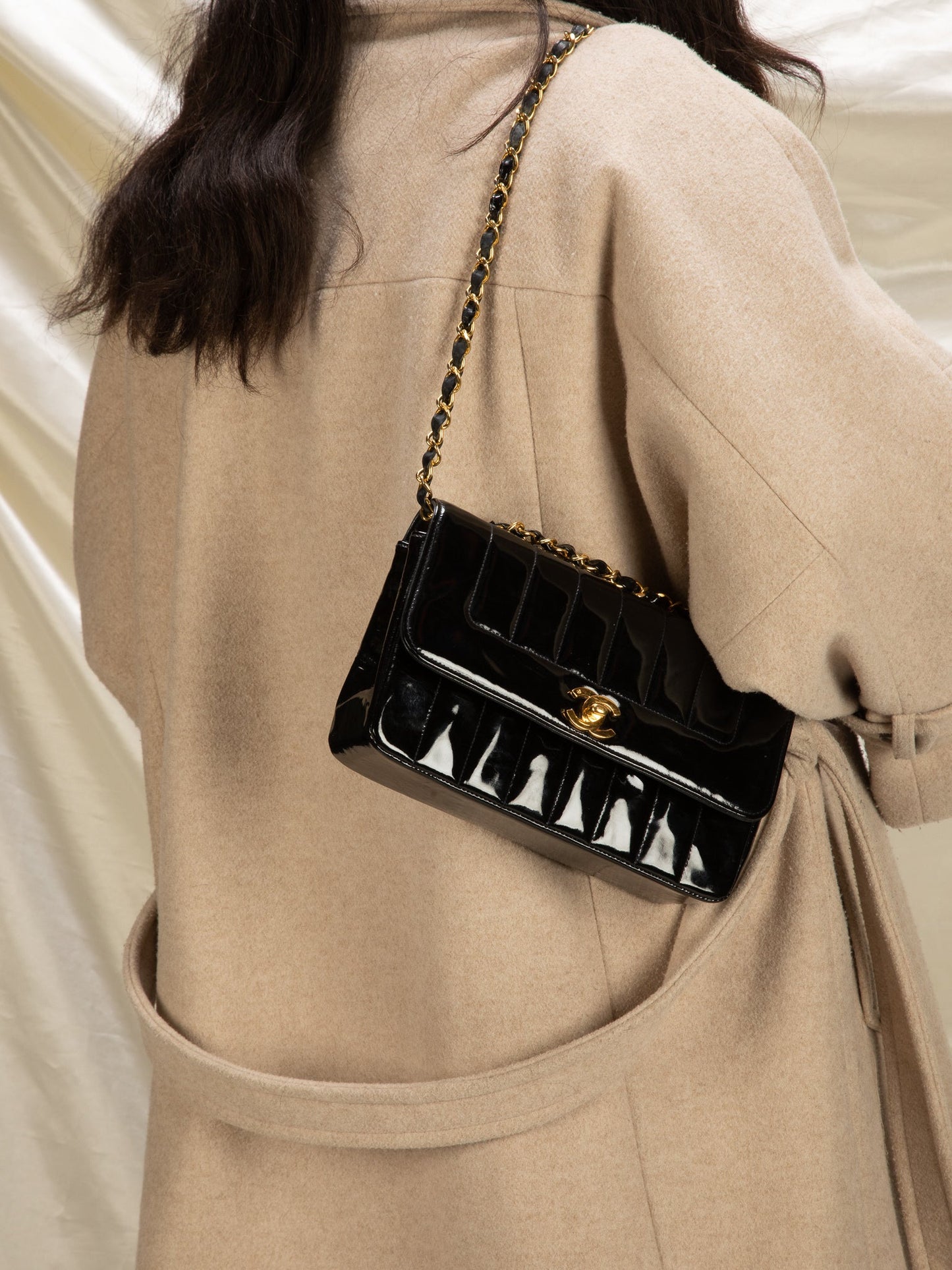 Chanel Patent Vertical Flap Bag