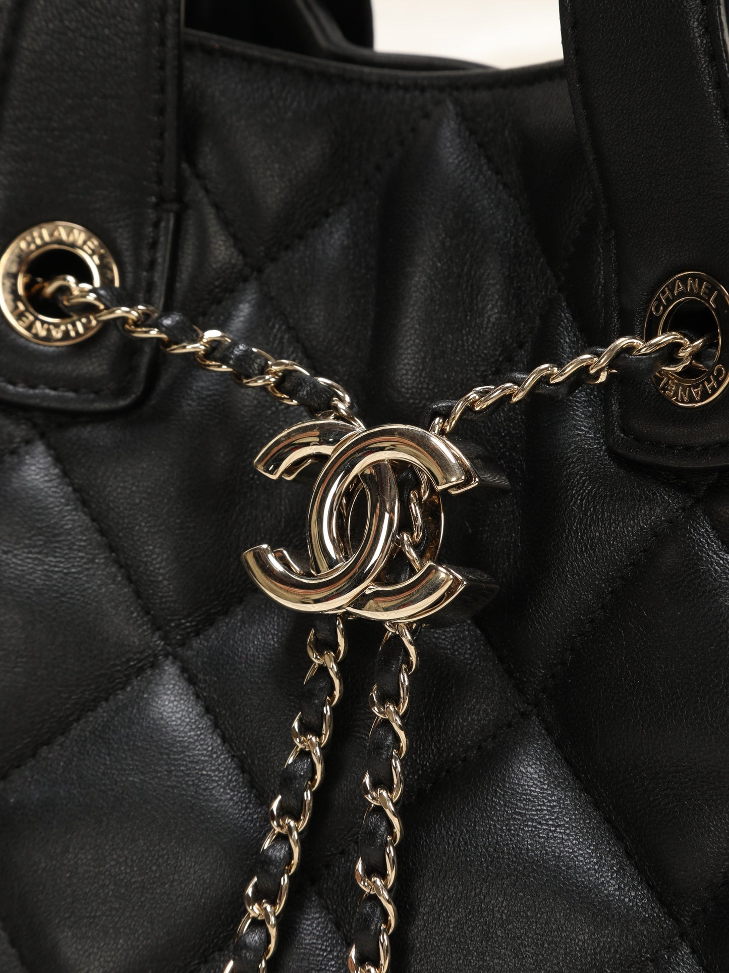 Chanel 2019 Lambskin Bucket Chain Bag