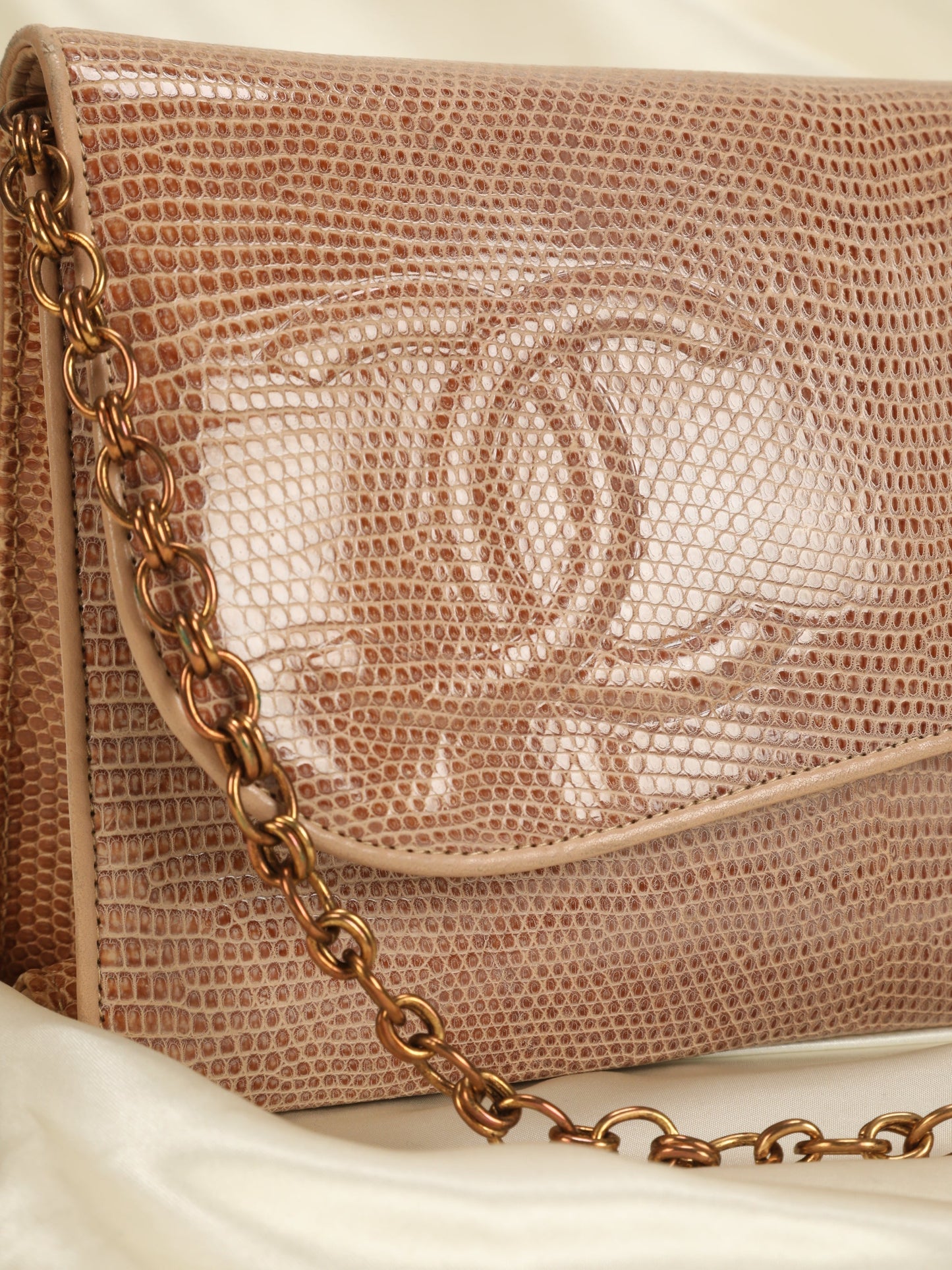 Chanel Lizard-Embossed Bag