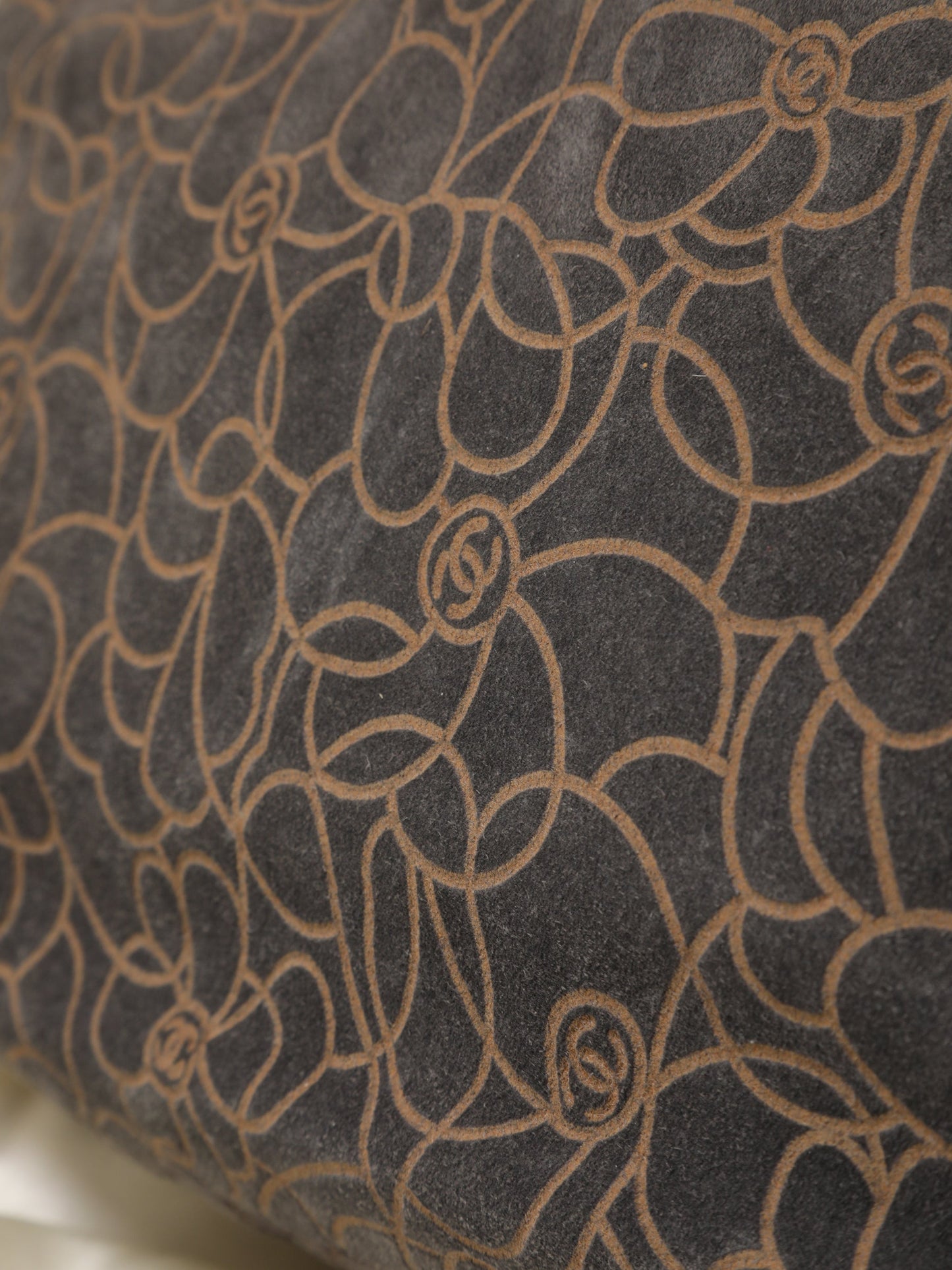 Chanel Camellia Suede Shoulder Bag