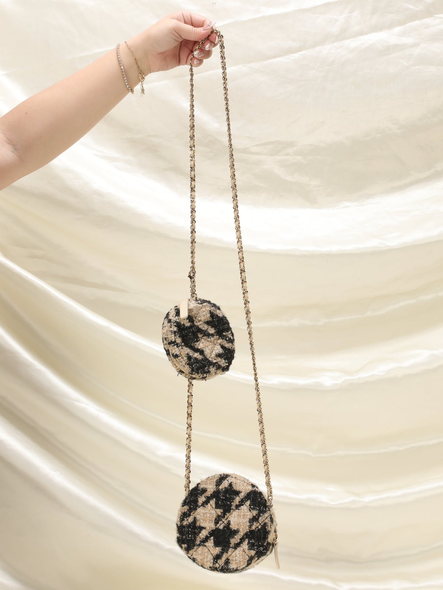 Chanel Tweed Circle Crossbody and Pouch