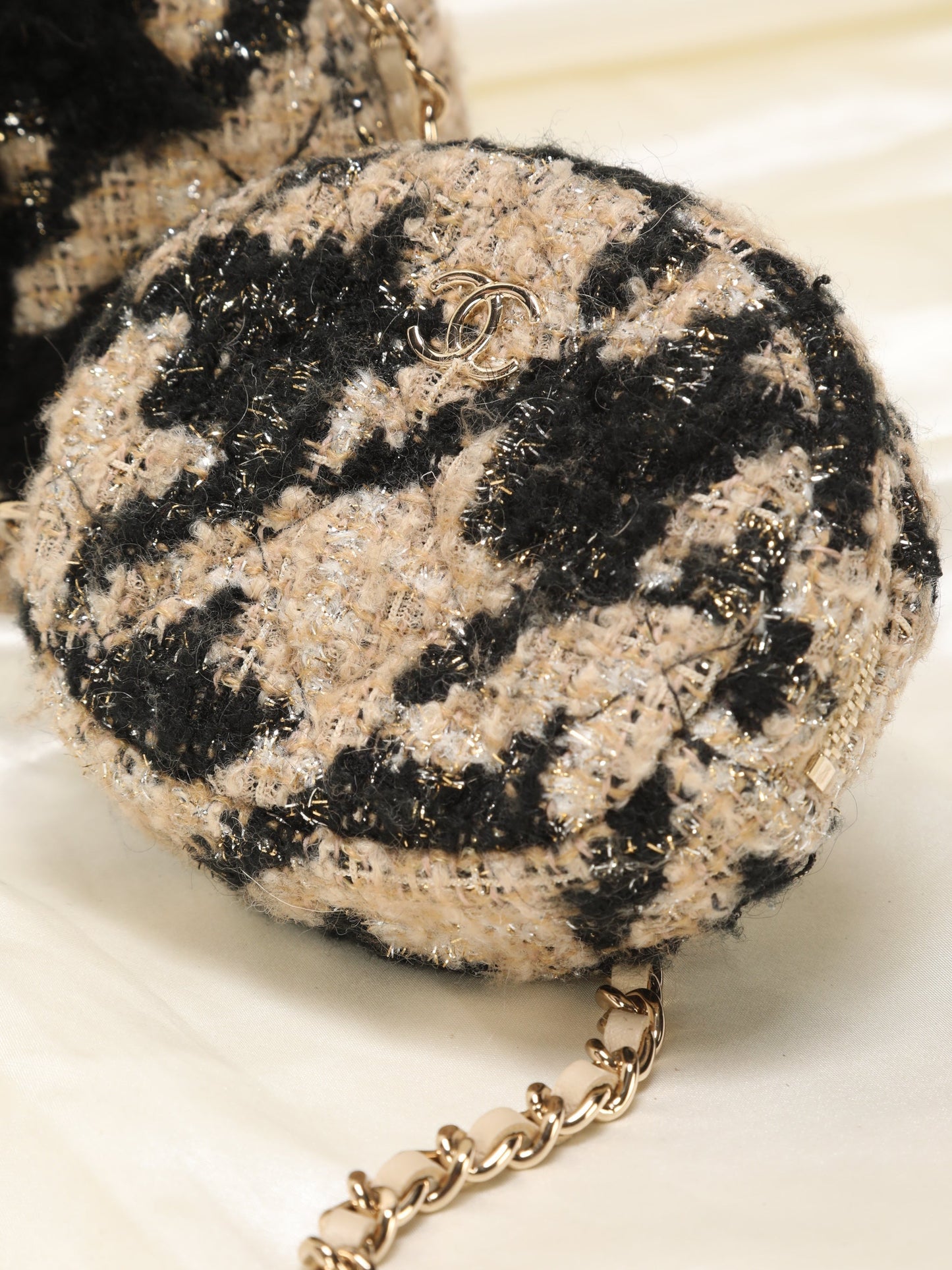 Chanel Tweed Circle Crossbody and Pouch