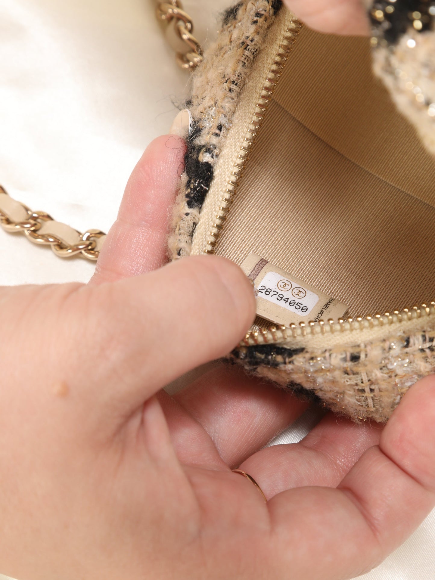 Chanel Tweed Circle Crossbody and Pouch