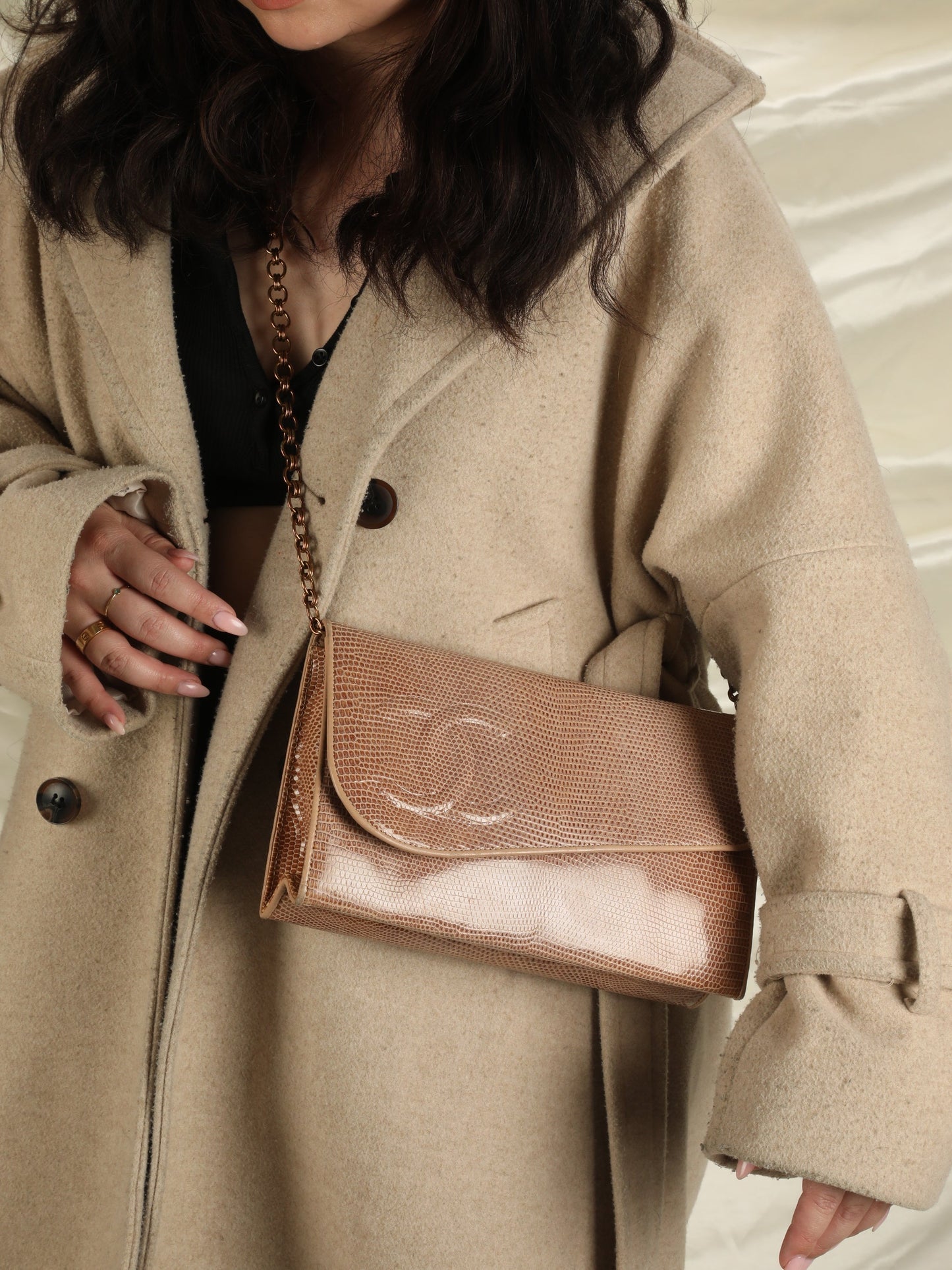 Chanel Lizard-Embossed Bag