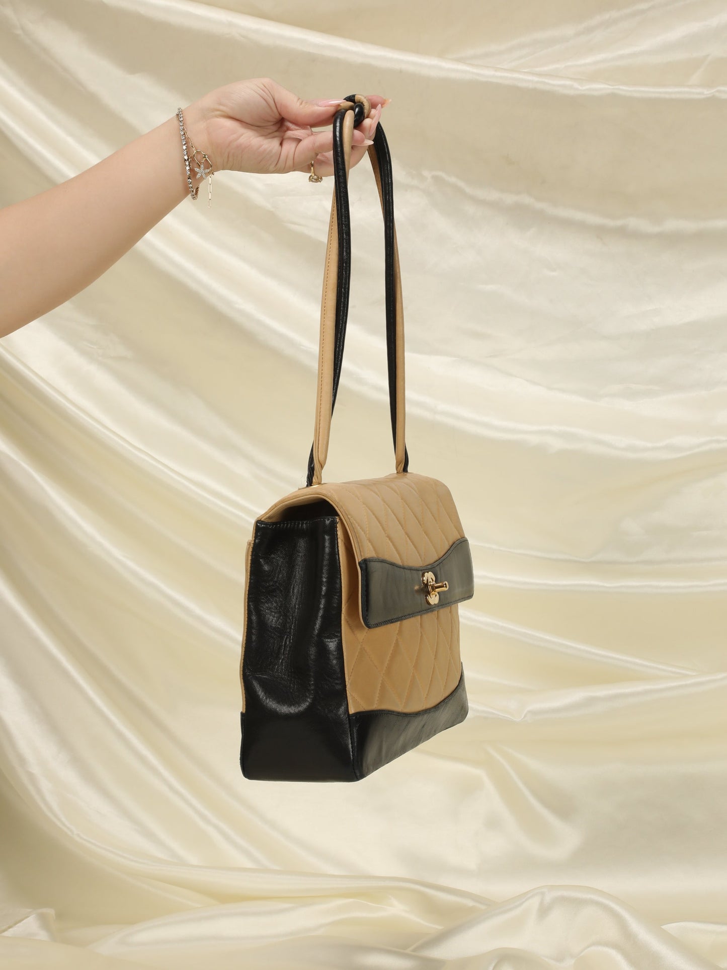 Chanel Bicolor Quilted Lambskin Shoulder Bag