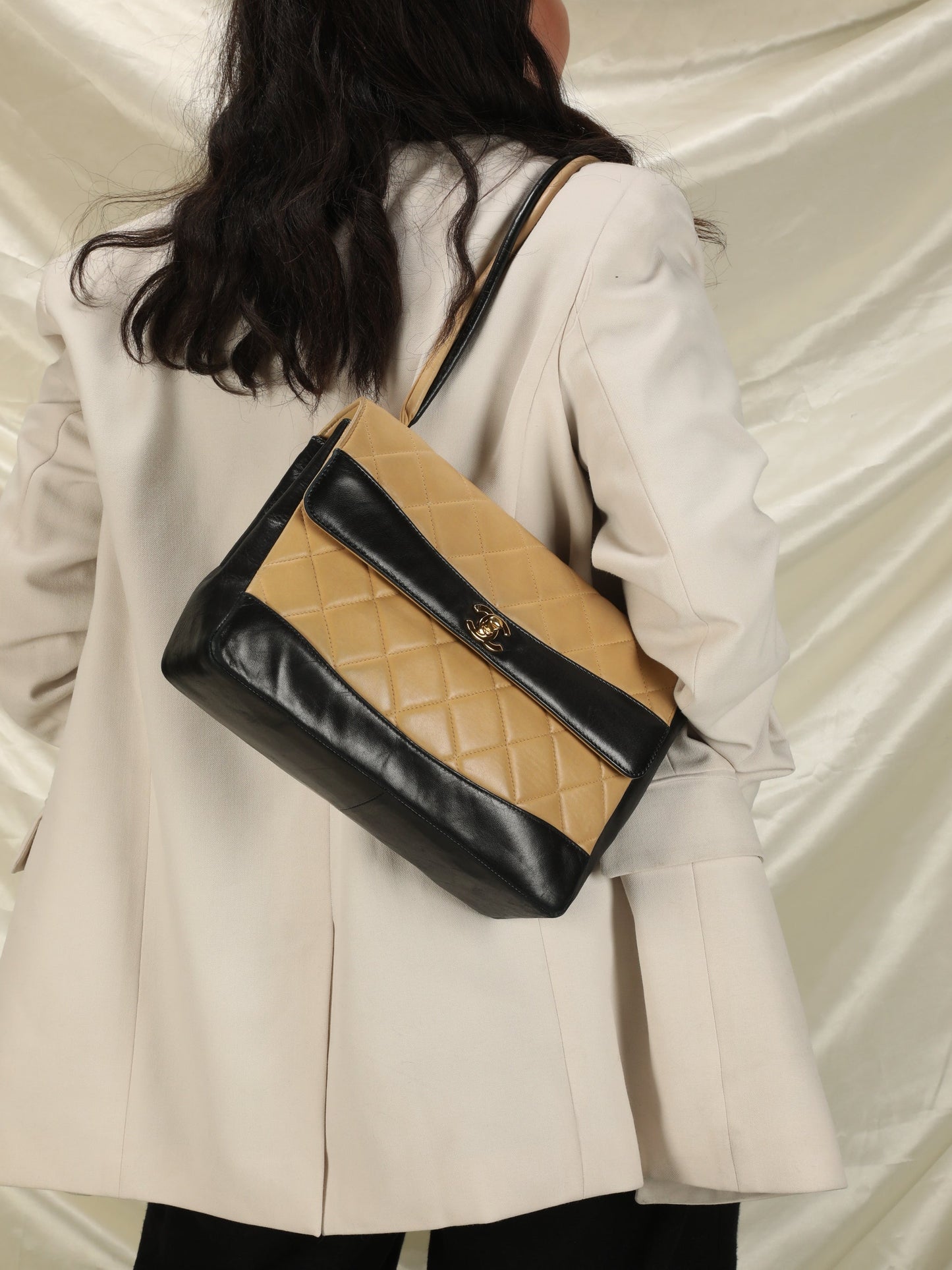 Chanel Bicolor Quilted Lambskin Shoulder Bag