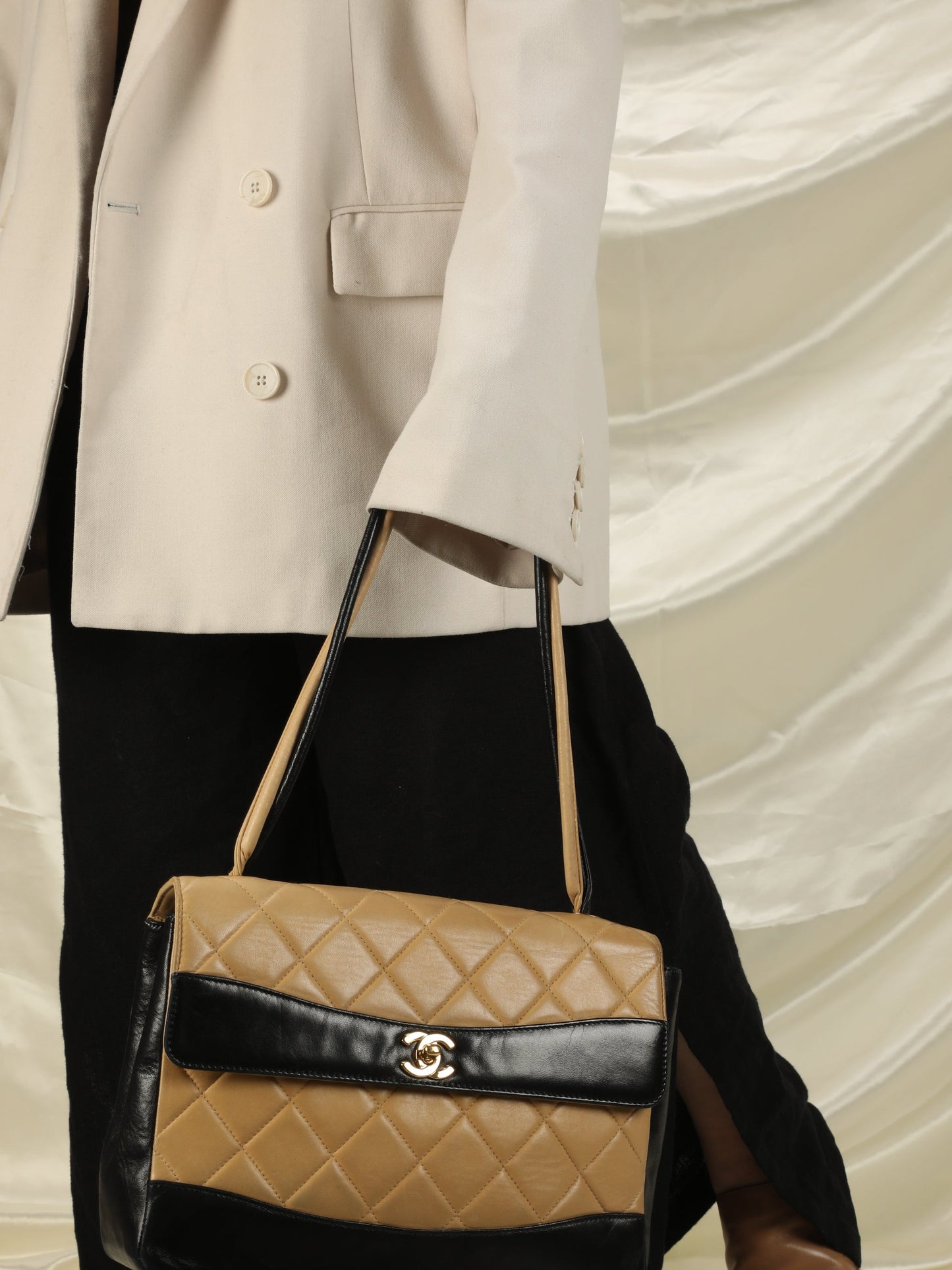 Chanel Bicolor Quilted Lambskin Shoulder Bag