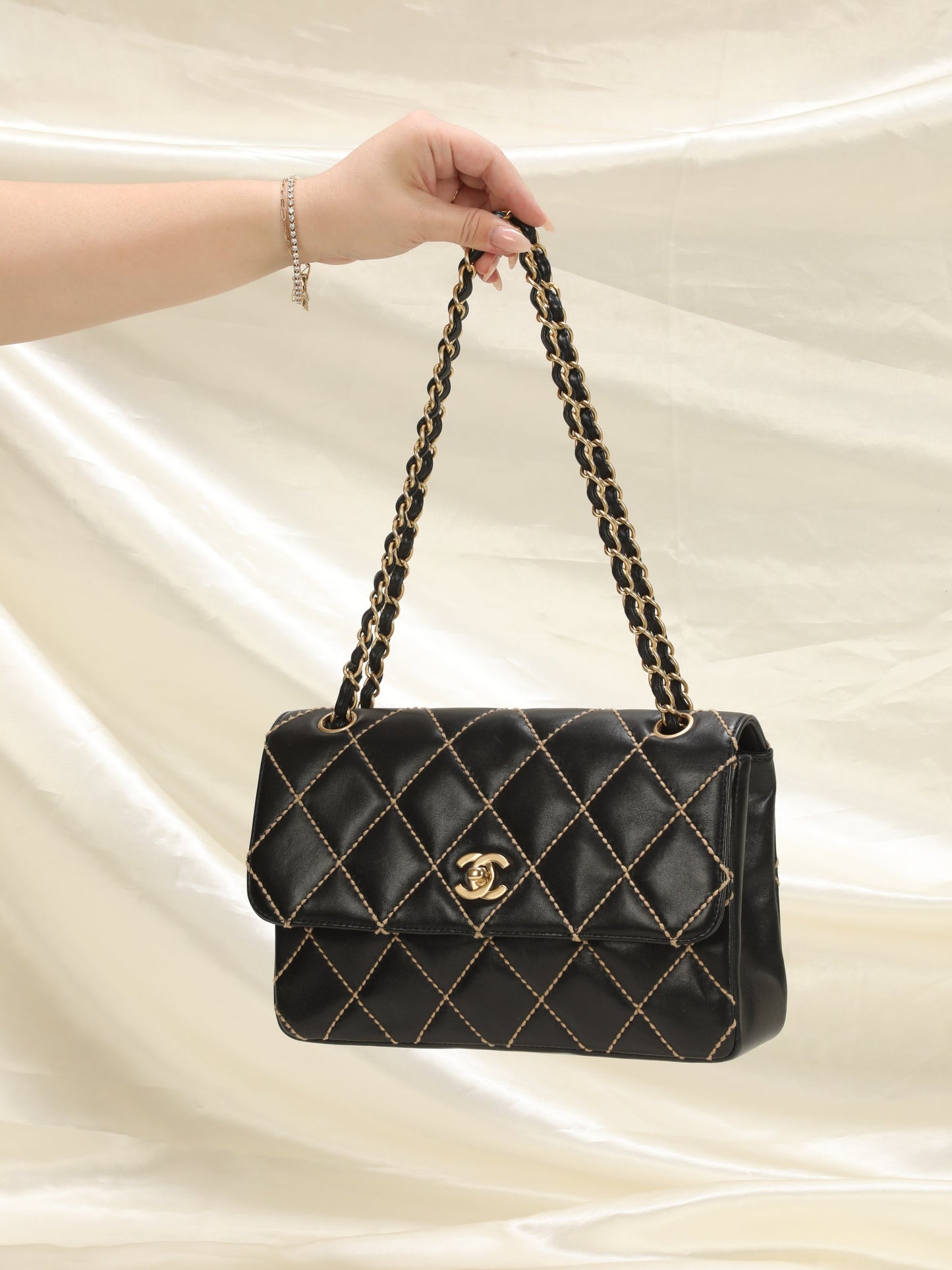 Chanel Calfskin Wild Stitch Flap Bag