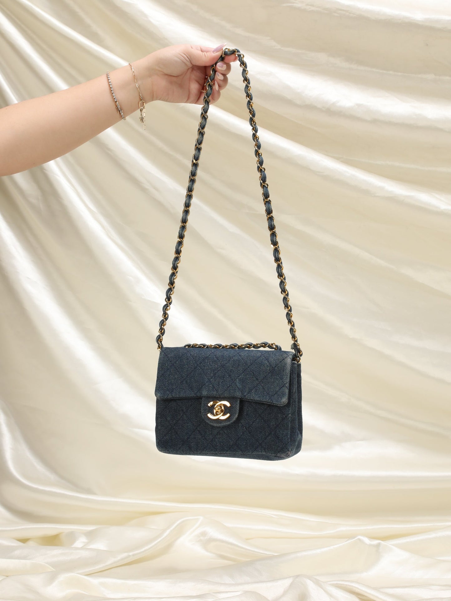 Extremely Rare Chanel Denim Mini Classic Flap
