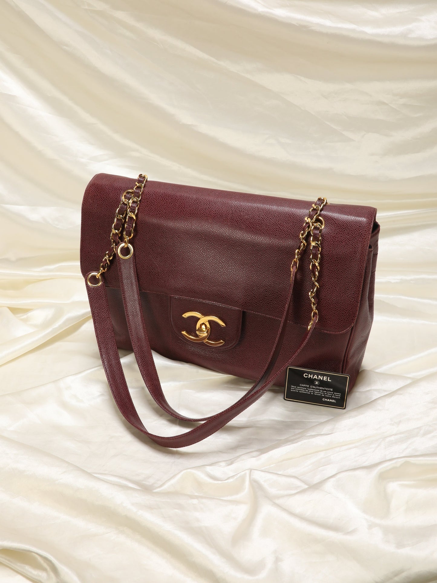 Extremely Rare Chanel Maxi Caviar Double-Sided Shoulder Bag