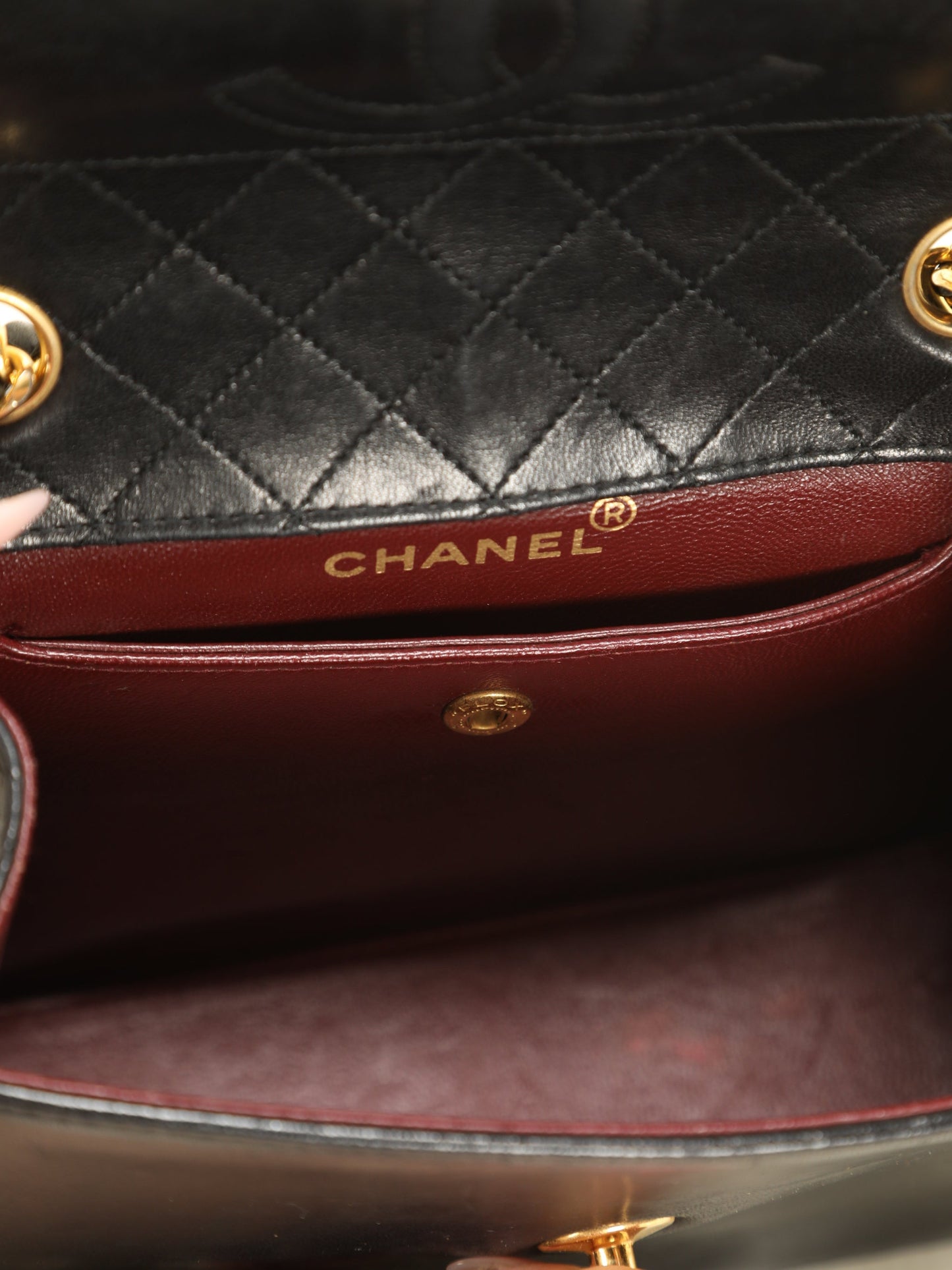 Extremely Rare Chanel Trapezoid Lambskin Bag with Wallet