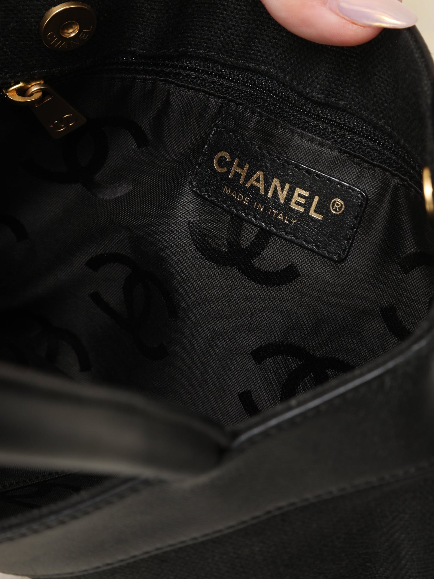 Chanel Linen & Lambskin Mini Tote