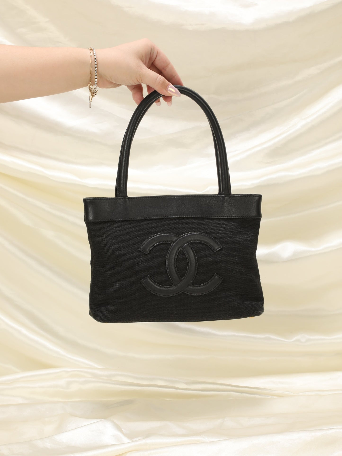 Chanel Linen & Lambskin Mini Tote