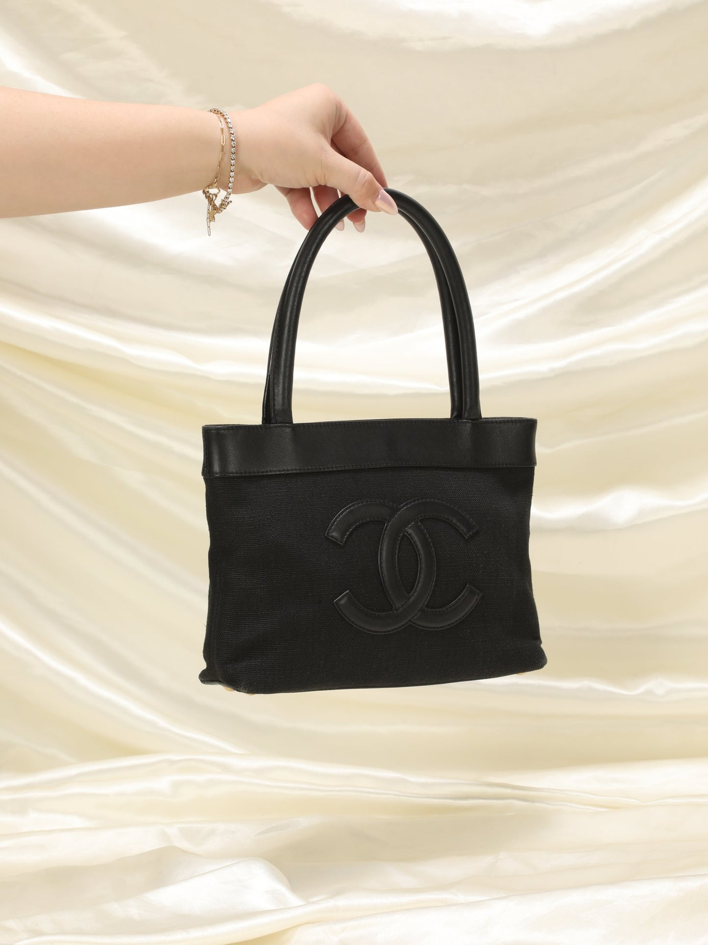 Chanel Linen & Lambskin Mini Tote