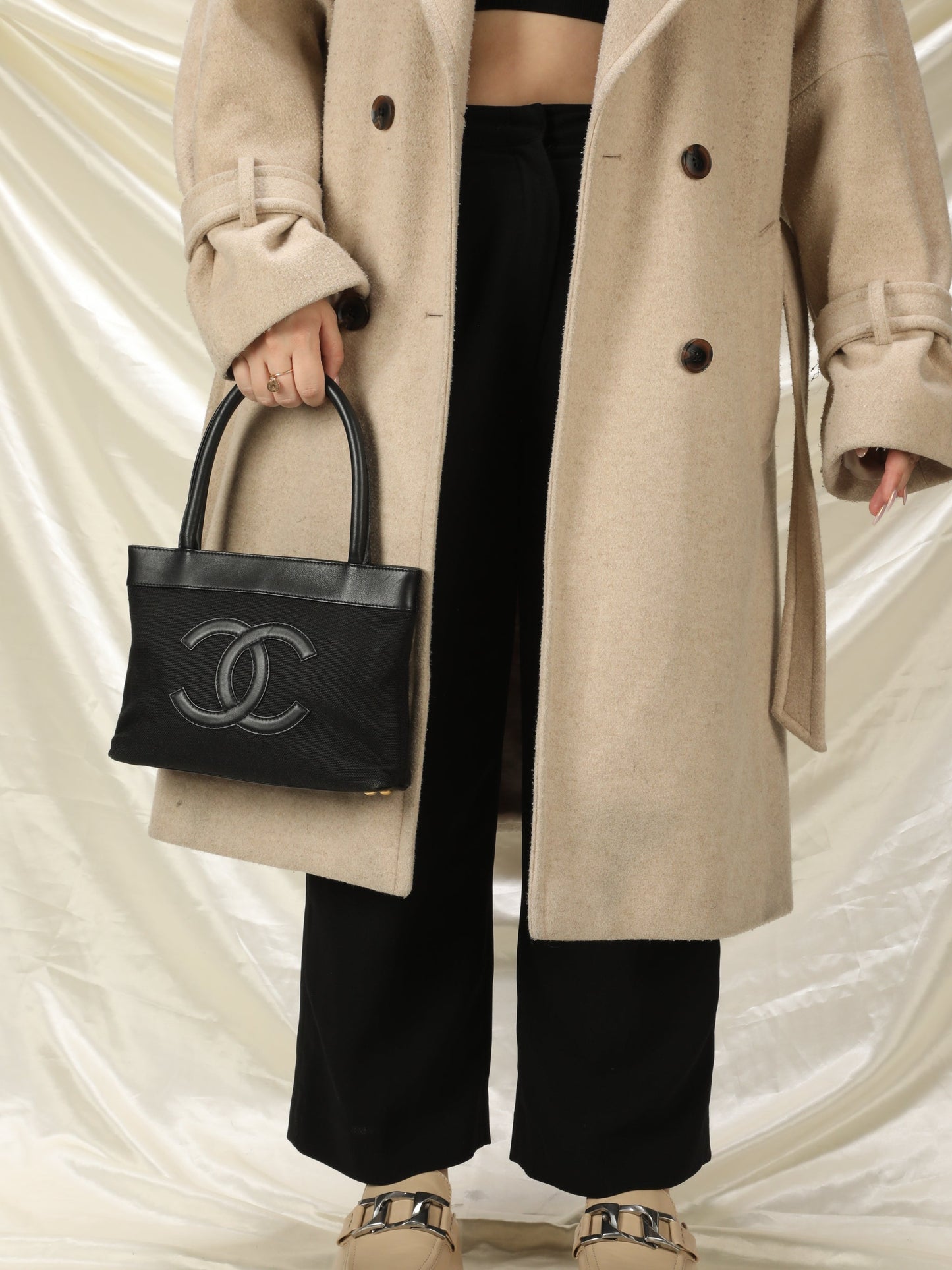 Chanel Linen & Lambskin Mini Tote