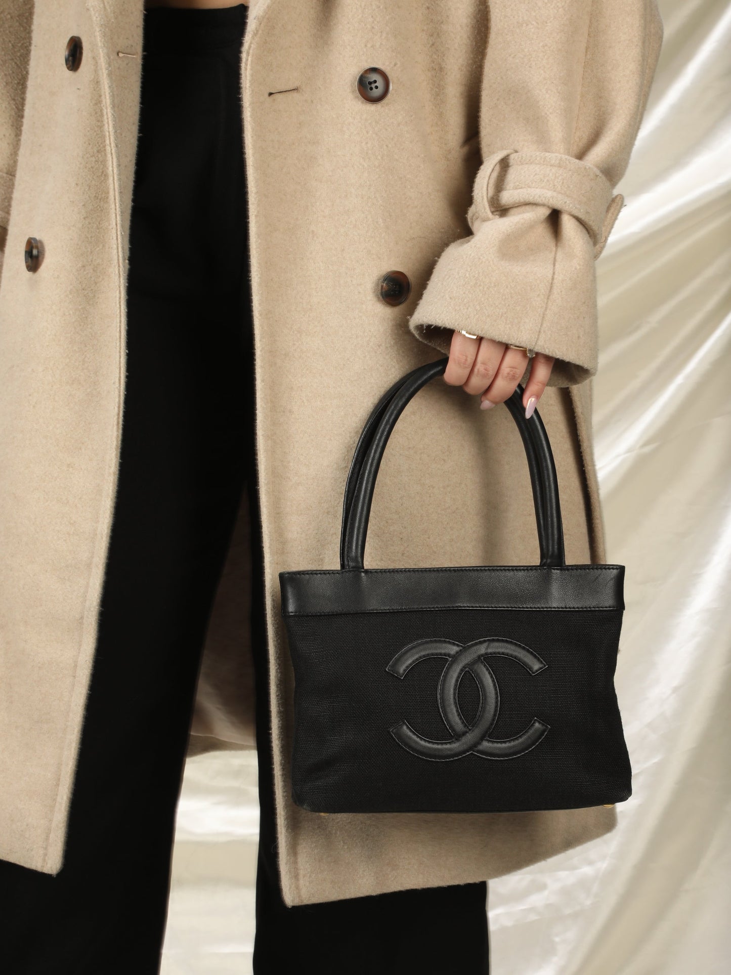 Chanel Linen & Lambskin Mini Tote