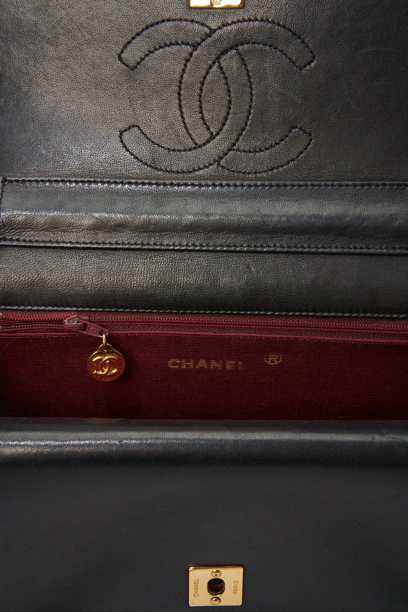 Chanel Black Quilted Lambskin Vintage Flap Bag