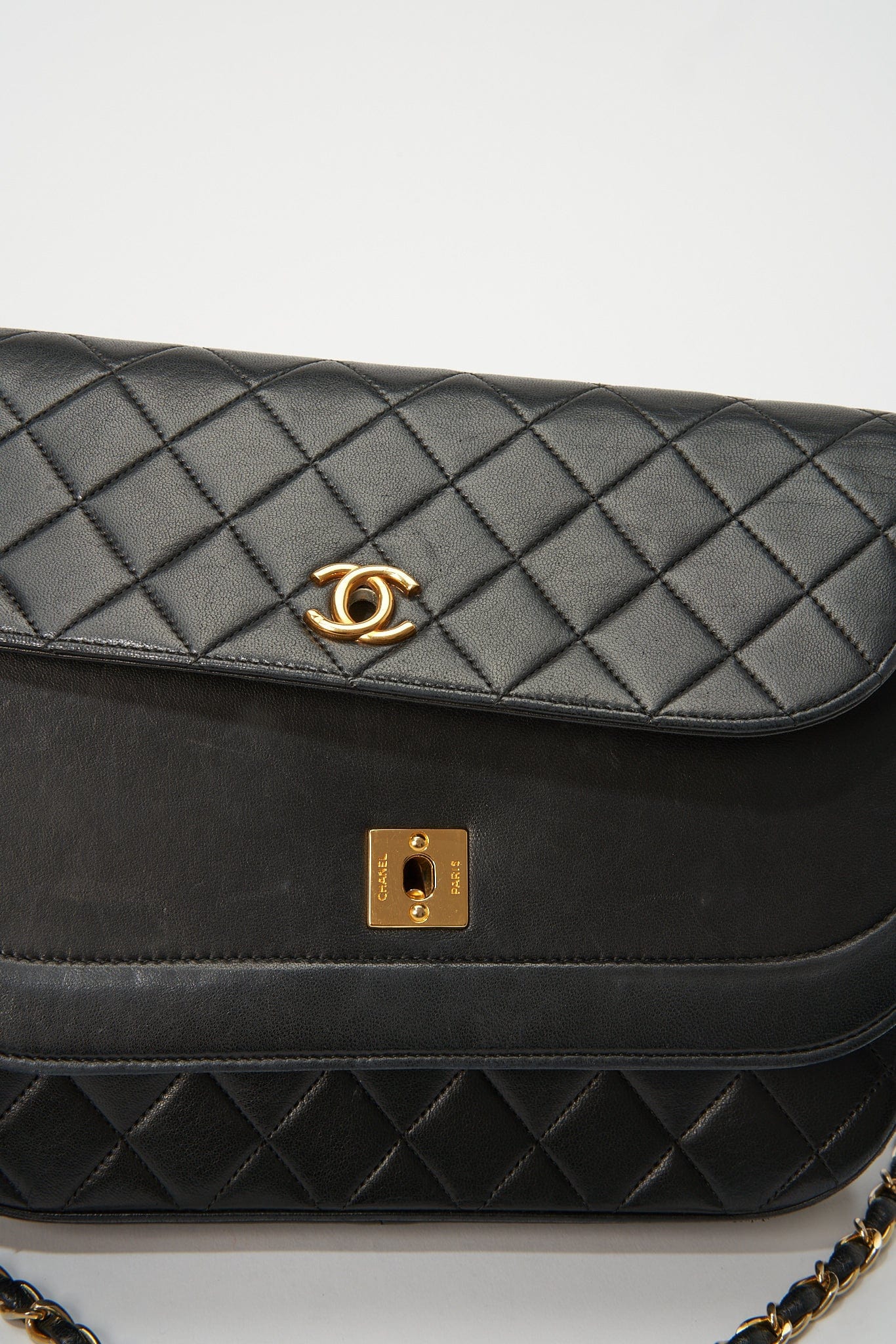 Chanel Black Quilted Lambskin Vintage Flap Bag