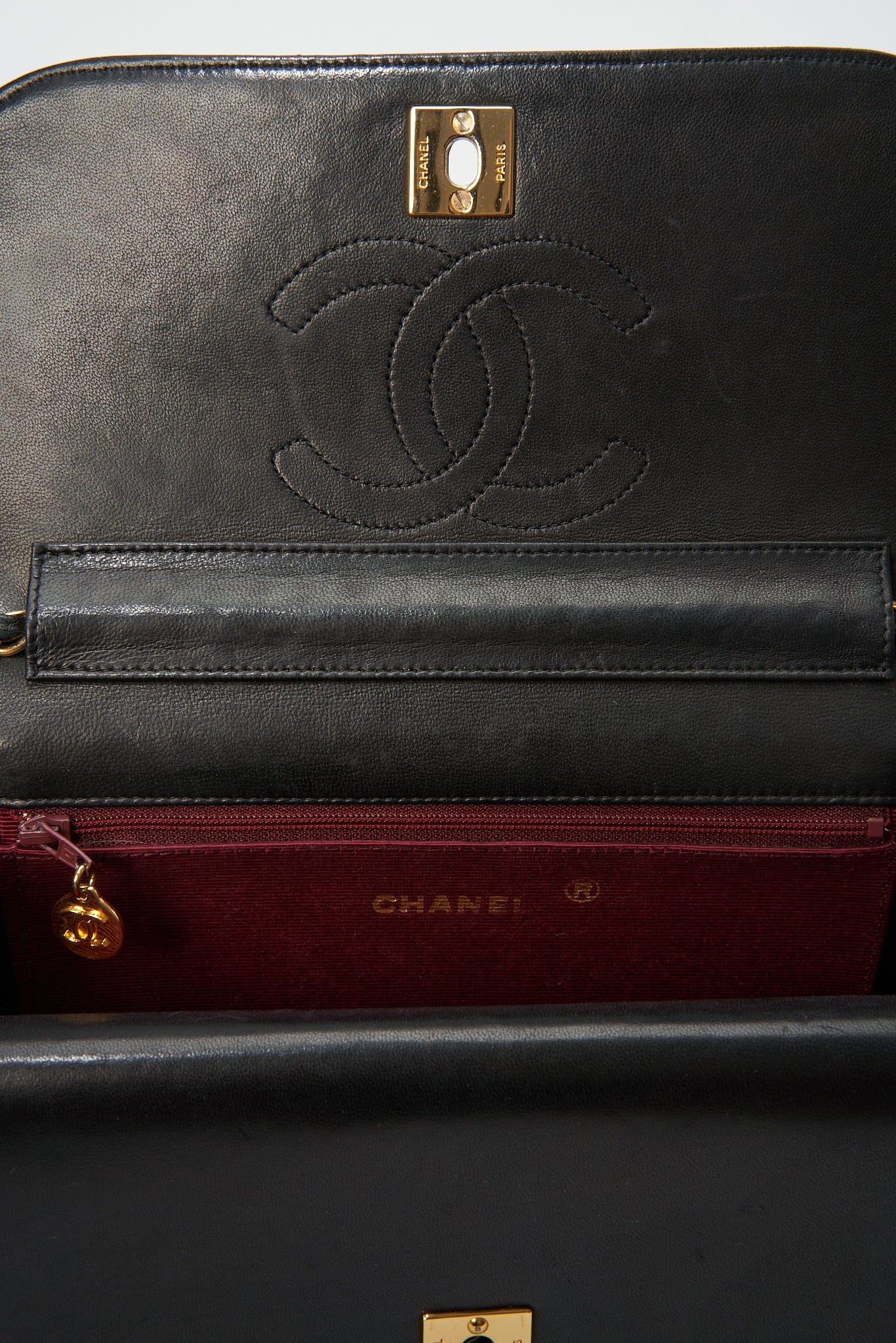 Chanel Black Quilted Lambskin Vintage Flap Bag