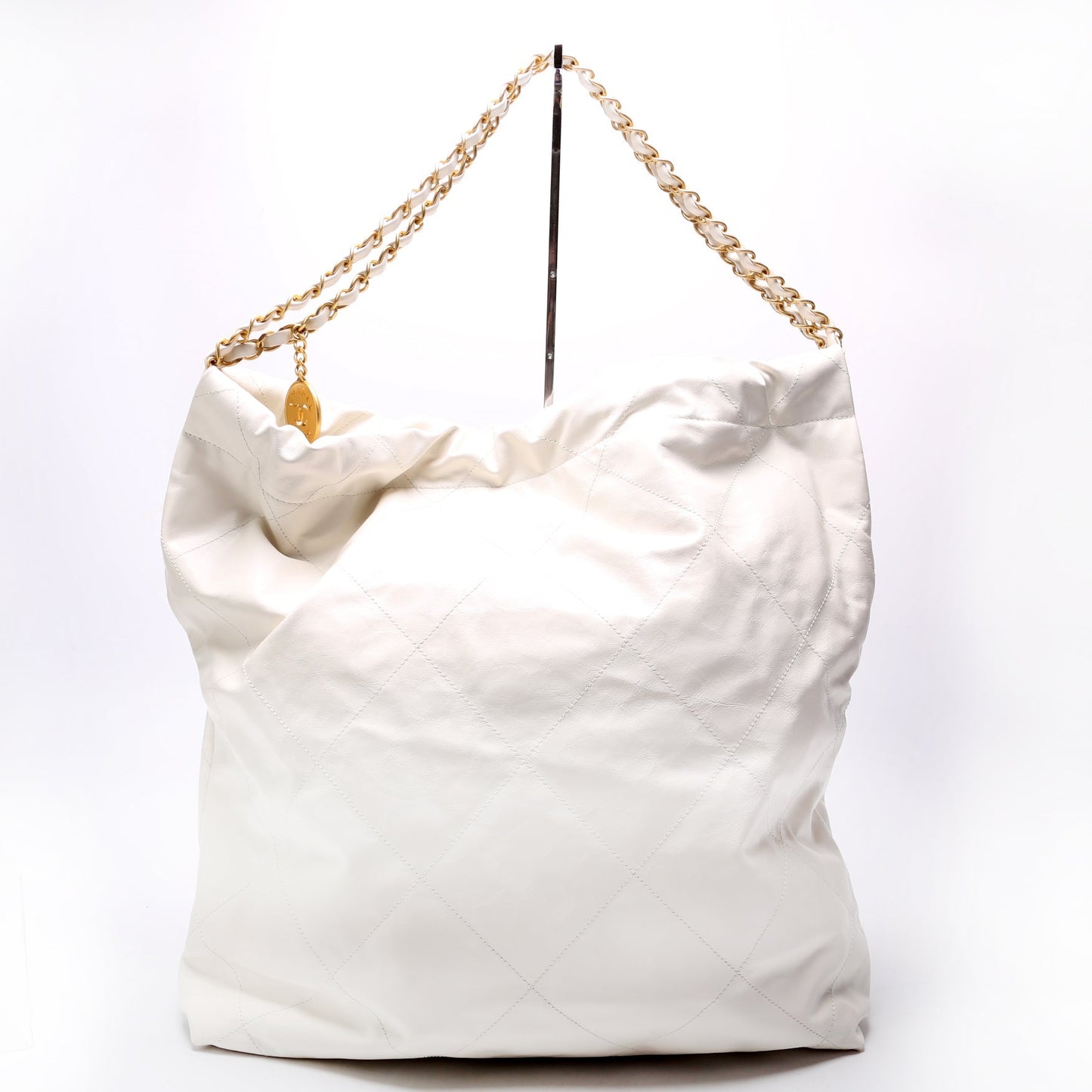 Chanel 22 Quilted Large Hobo White
