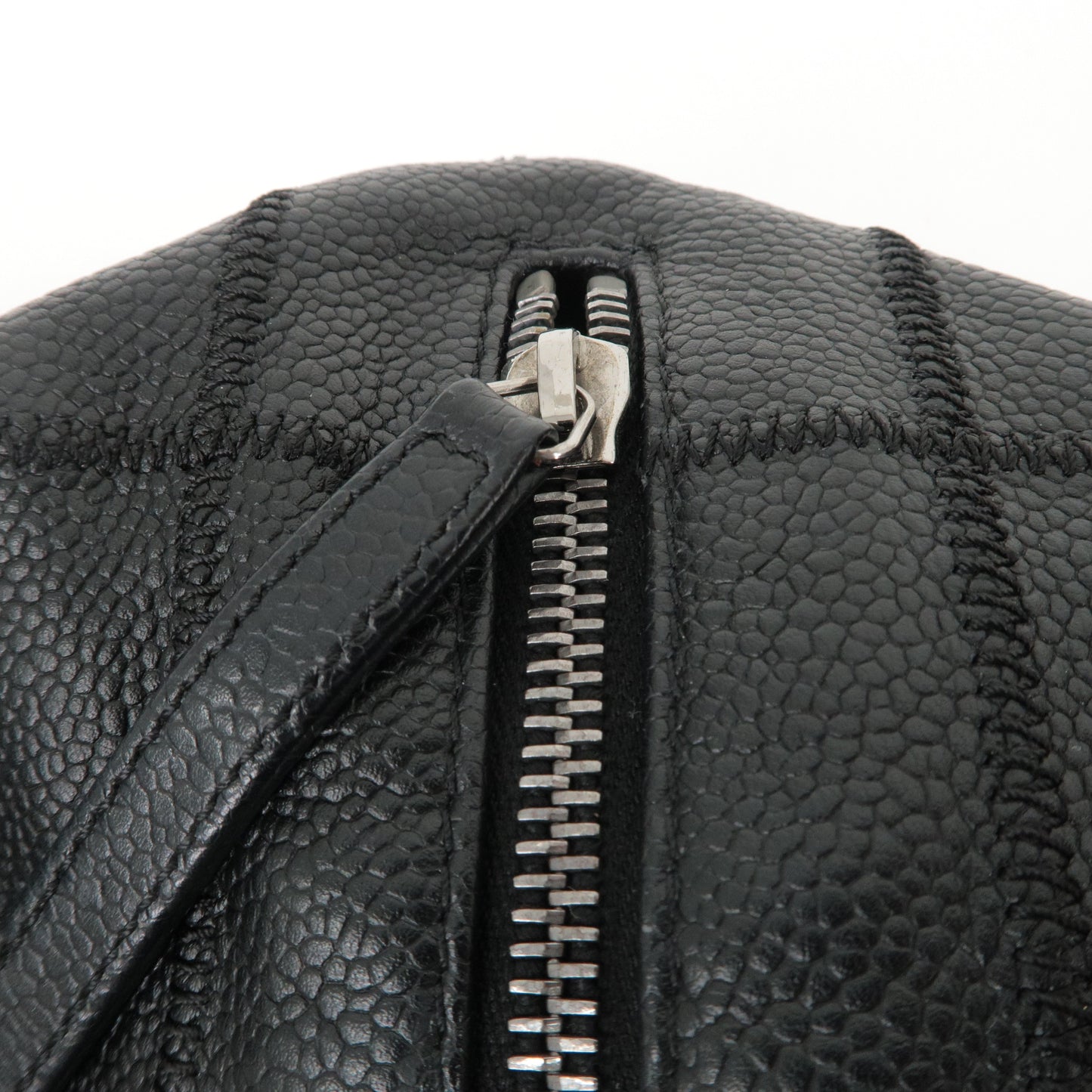 CHANEL Chocobar Caviar Skin Boston Bag Shoulder Bag Black