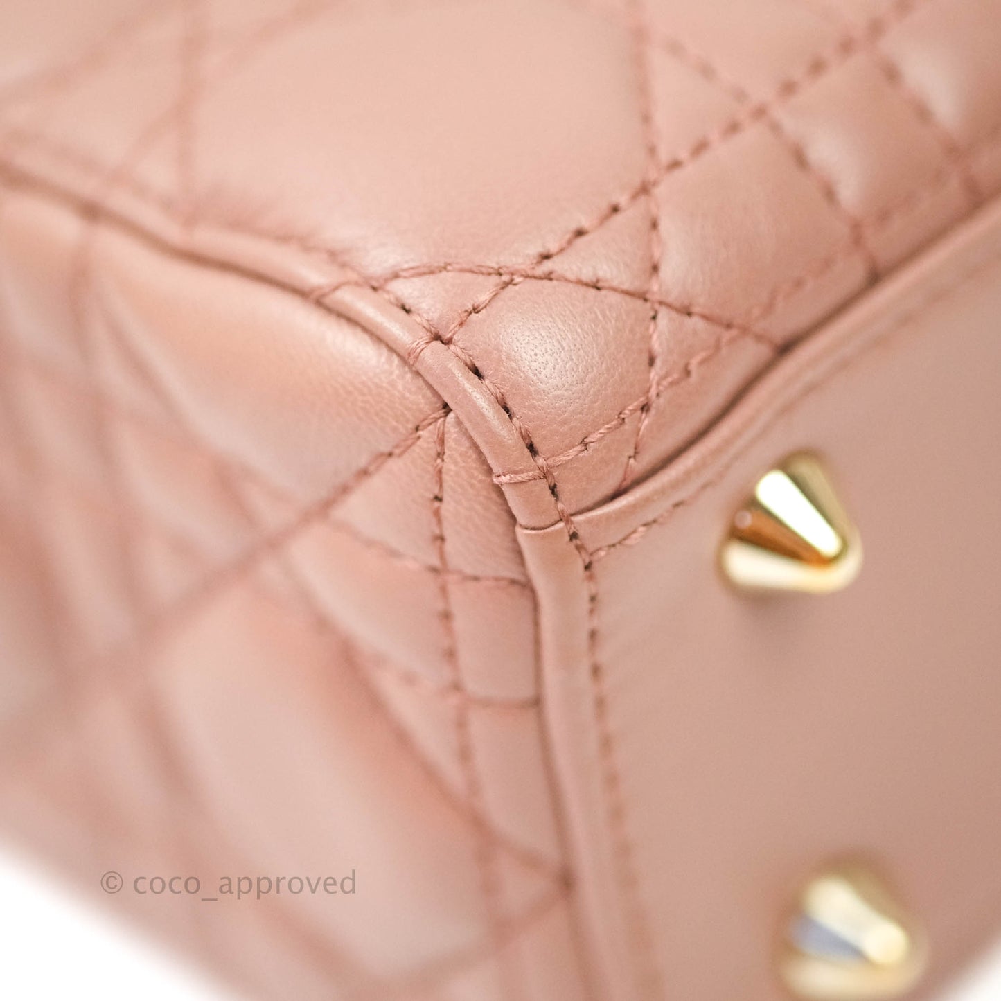Christian Dior Lambskin My ABCDior Lady Dior Dark Beige Gold Hardware
