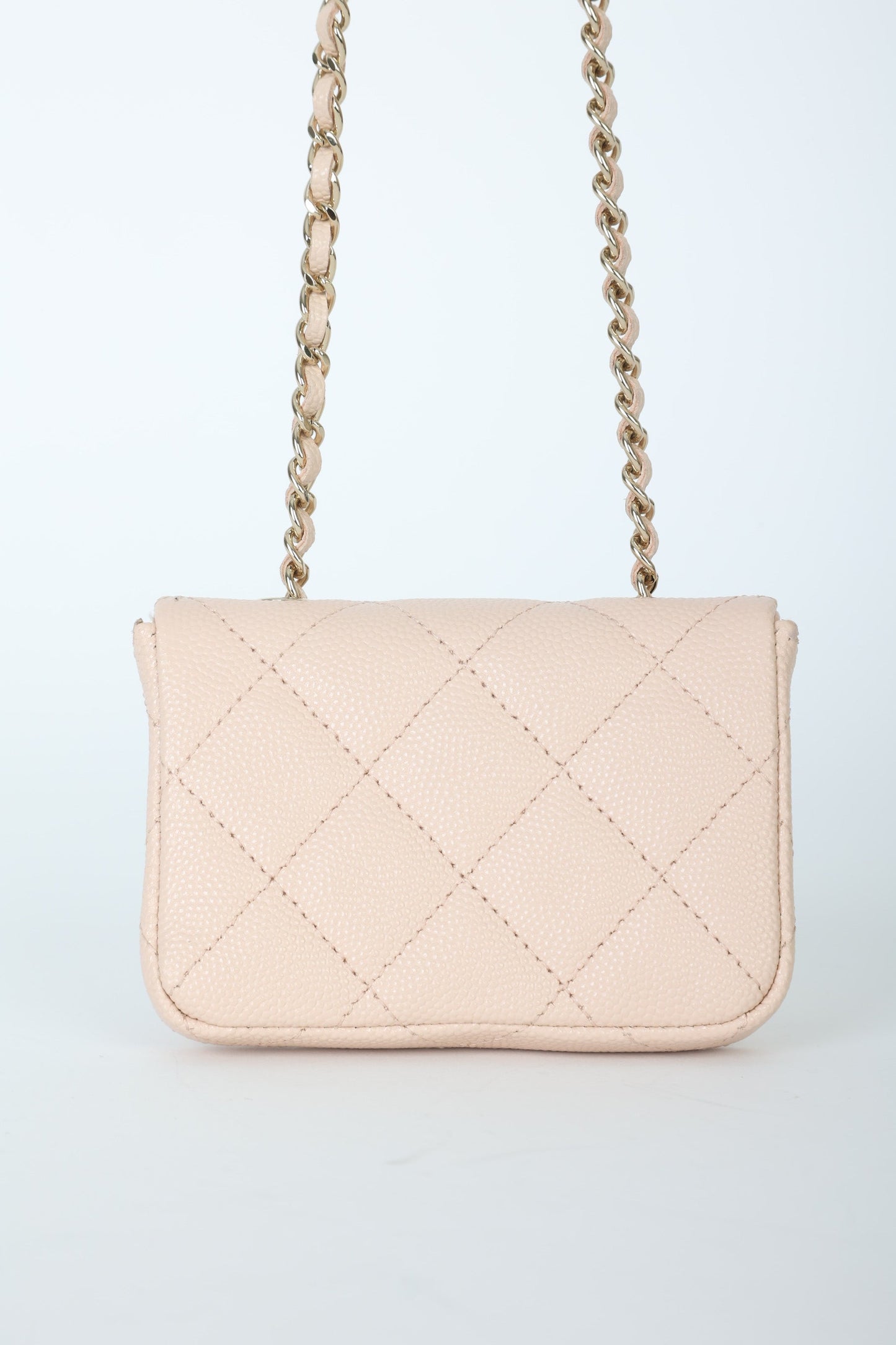 Chanel Caviar 22C Beige Cardholder Belt Bag