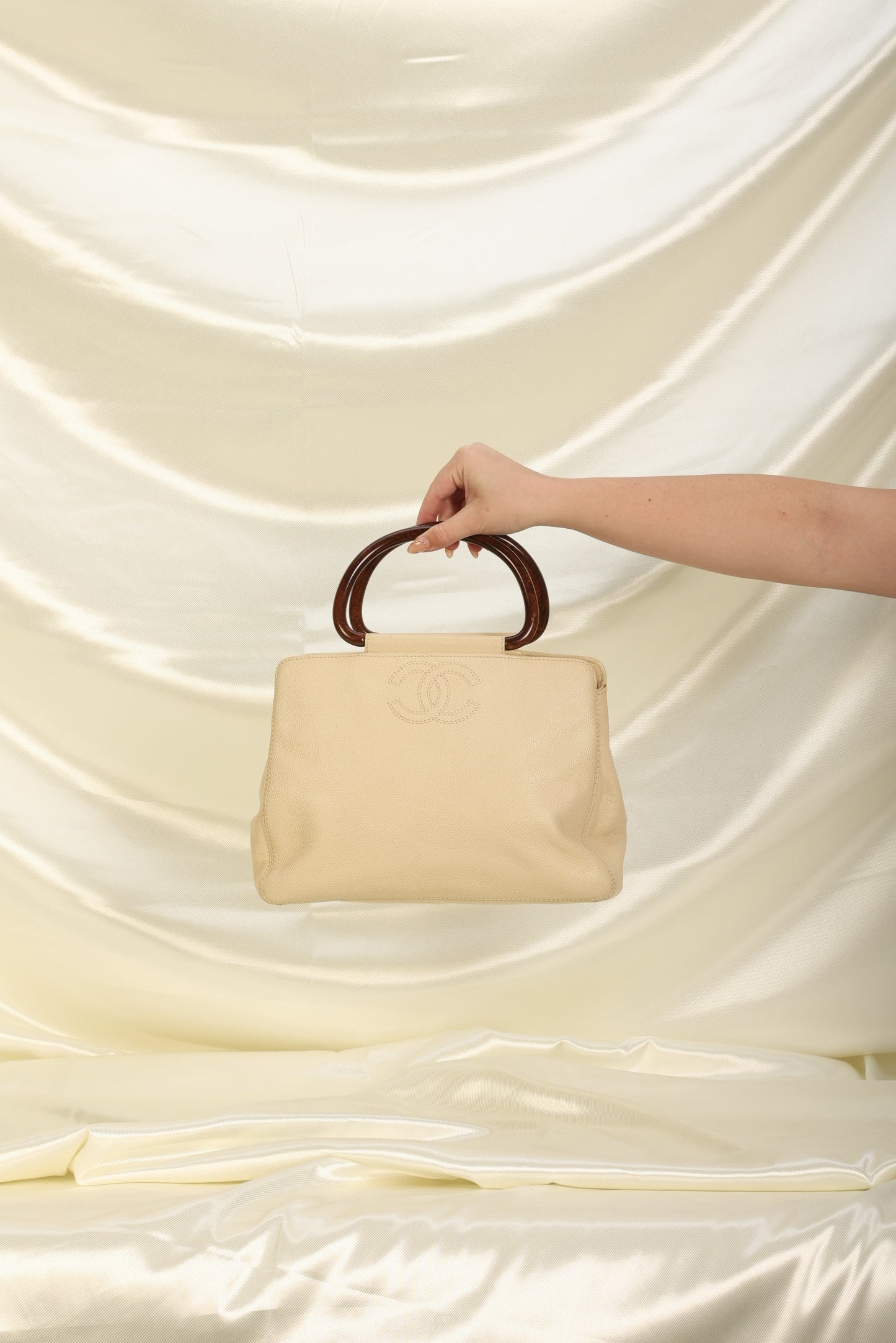 Chanel Caviar Acrylic Top Handle Tote