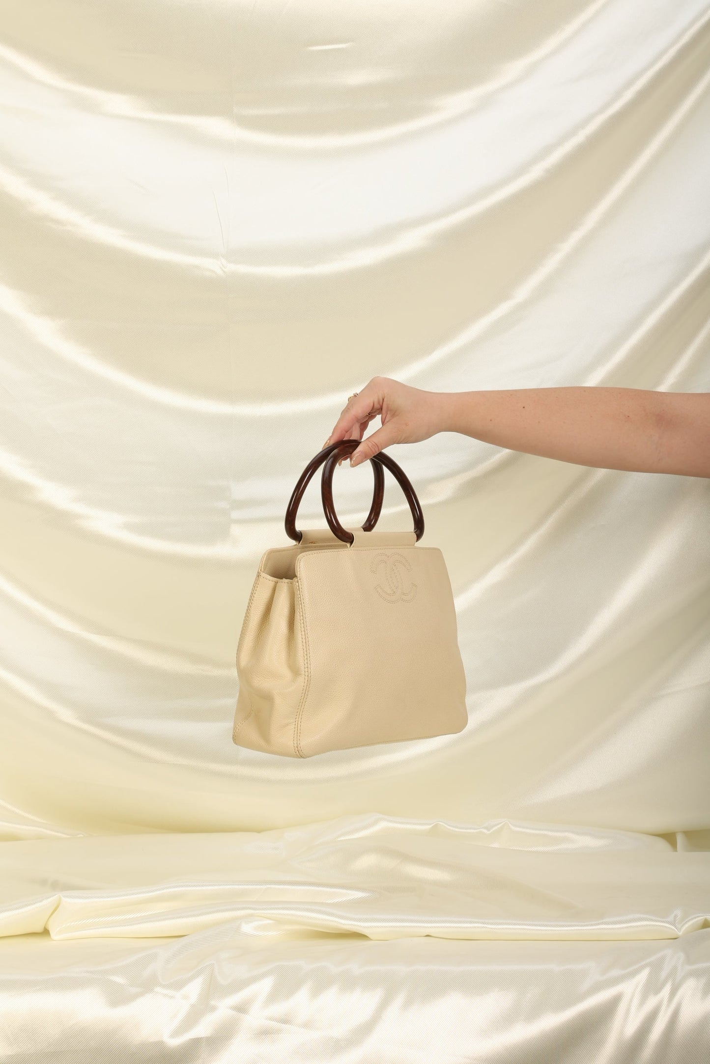 Chanel Caviar Acrylic Top Handle Tote