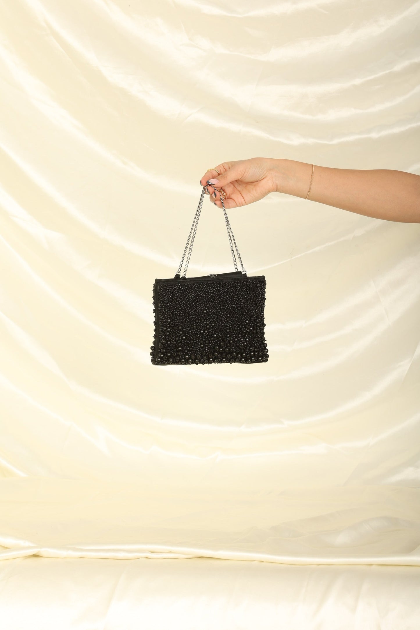 Extremely Rare Chanel 2000 Beaded Mini Chain Tote