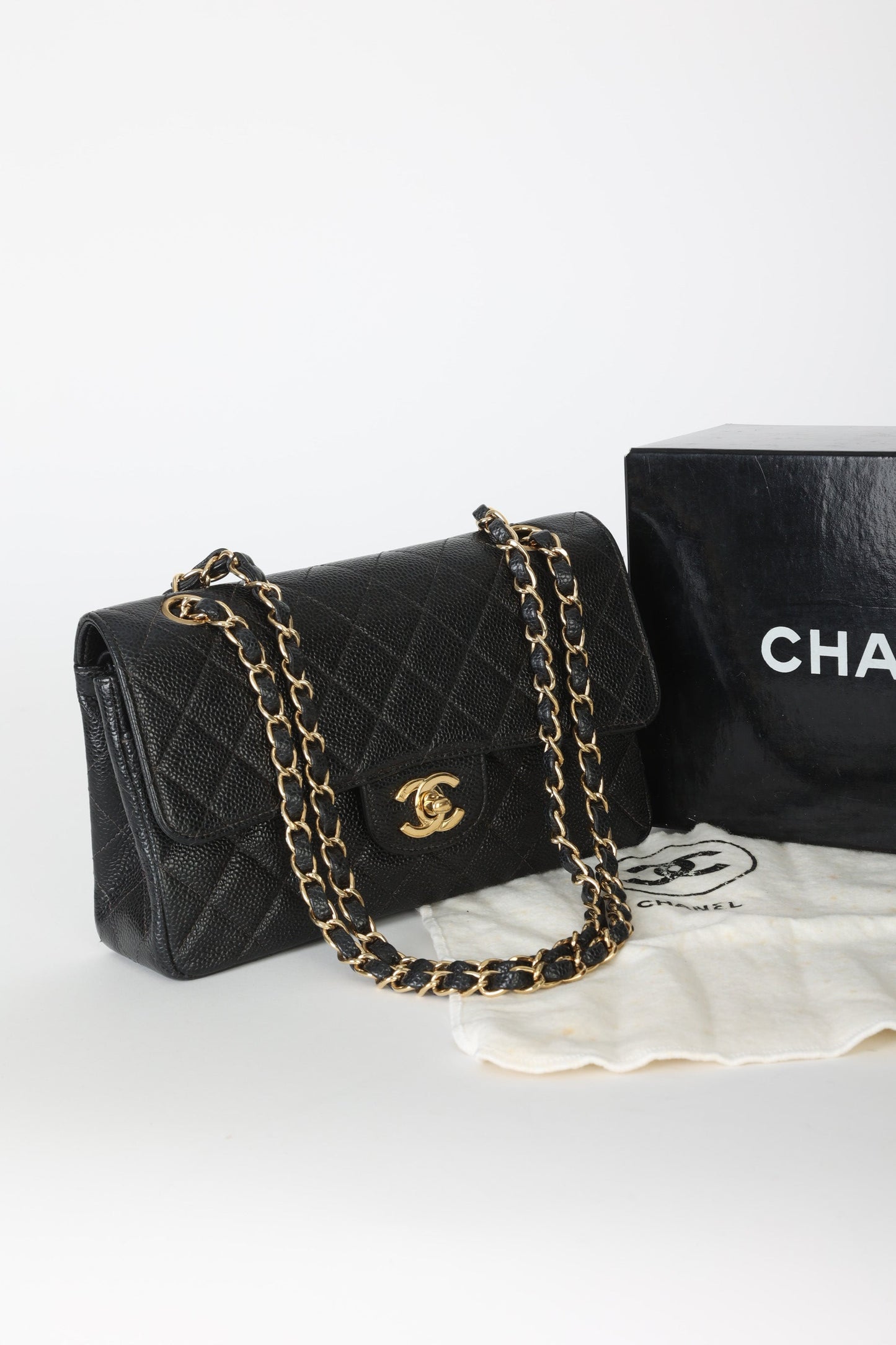 Chanel 2002 Caviar Small Double Flap