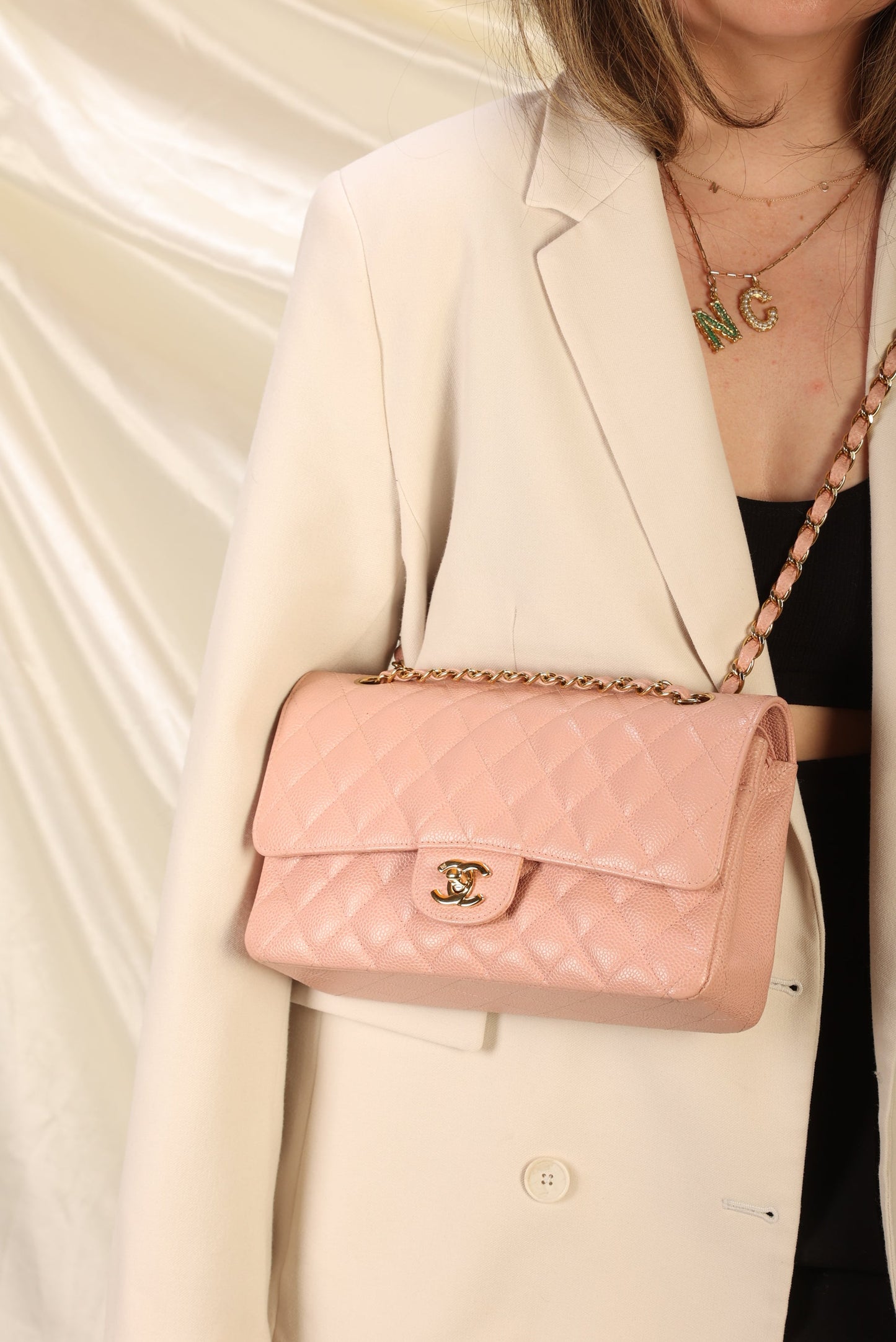 Extremely Rare 2004 Chanel Caviar Pink Double Flap