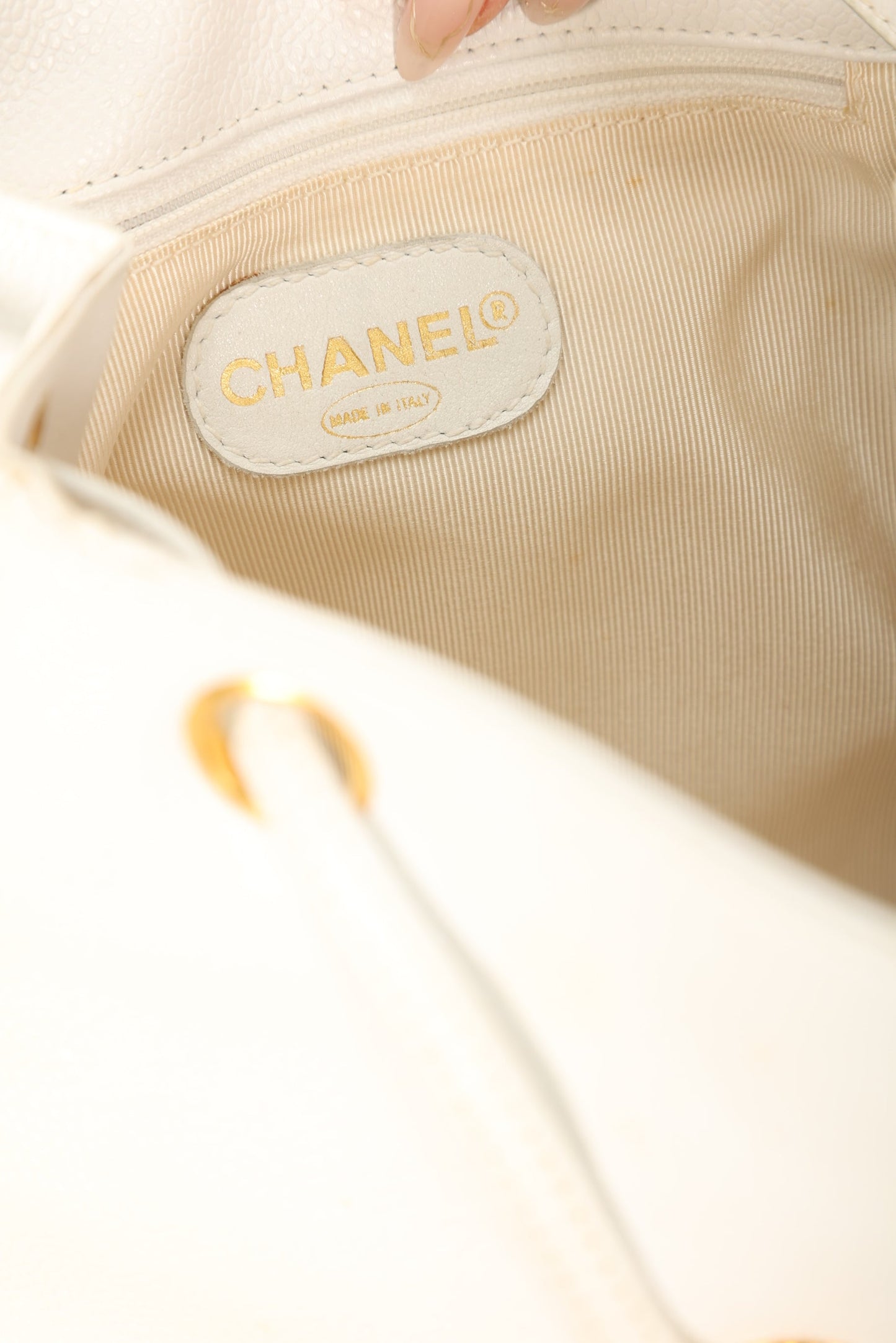 Chanel Caviar Logo Backpack