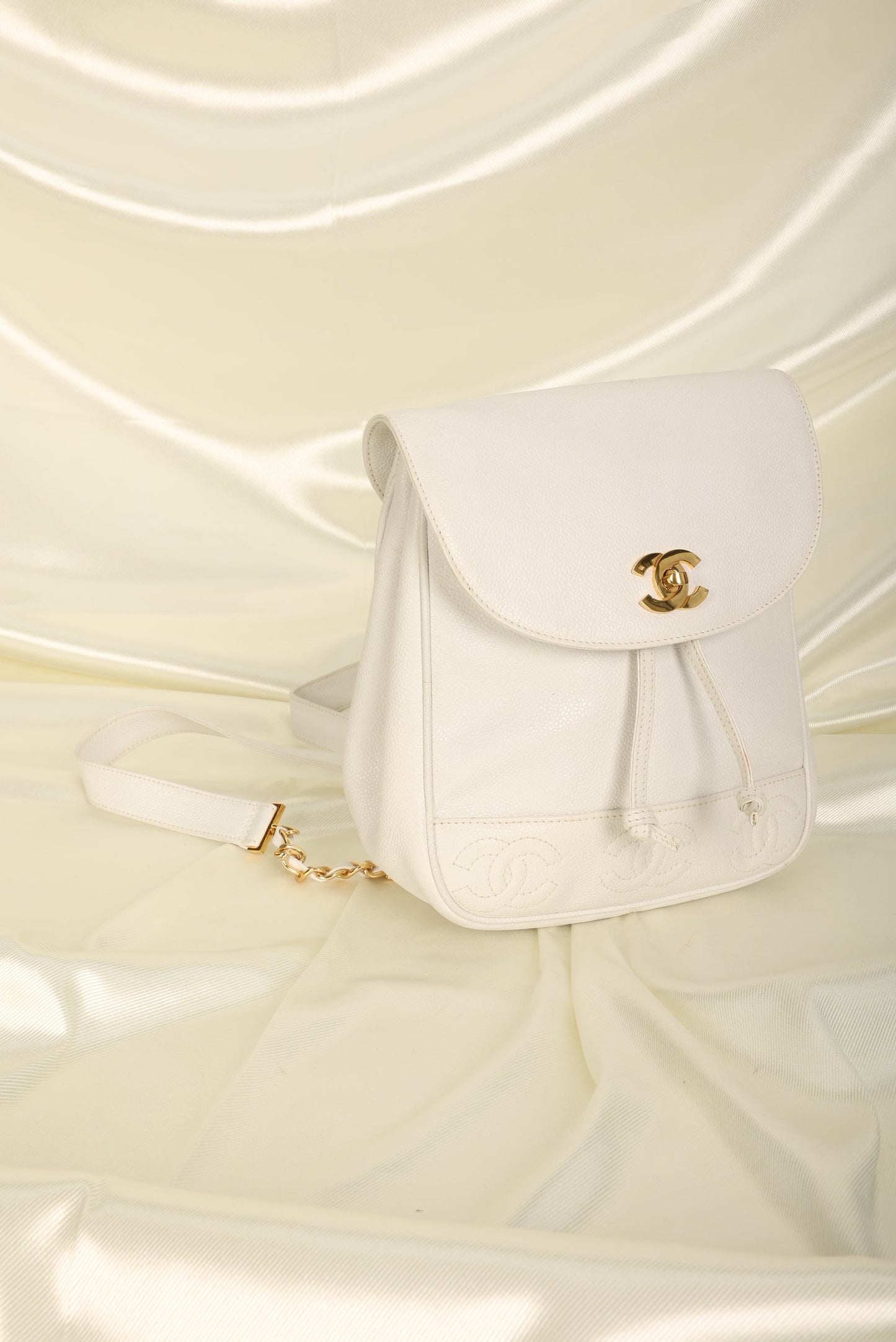 Chanel Caviar Logo Backpack