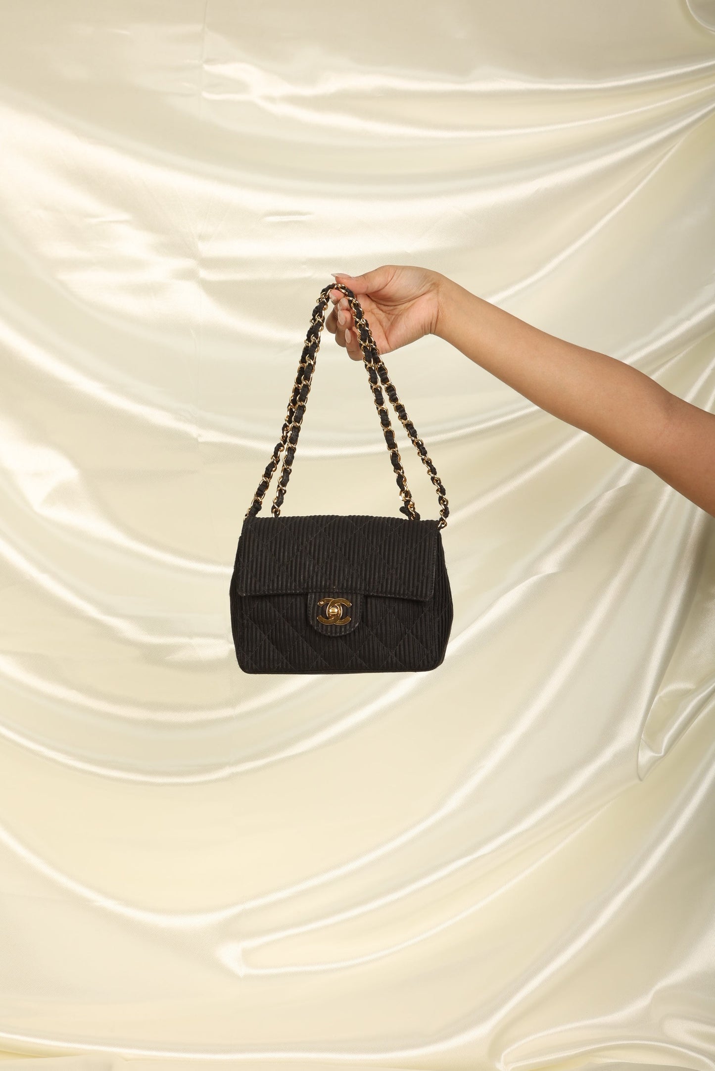Chanel Satin Quilted Flap Bag