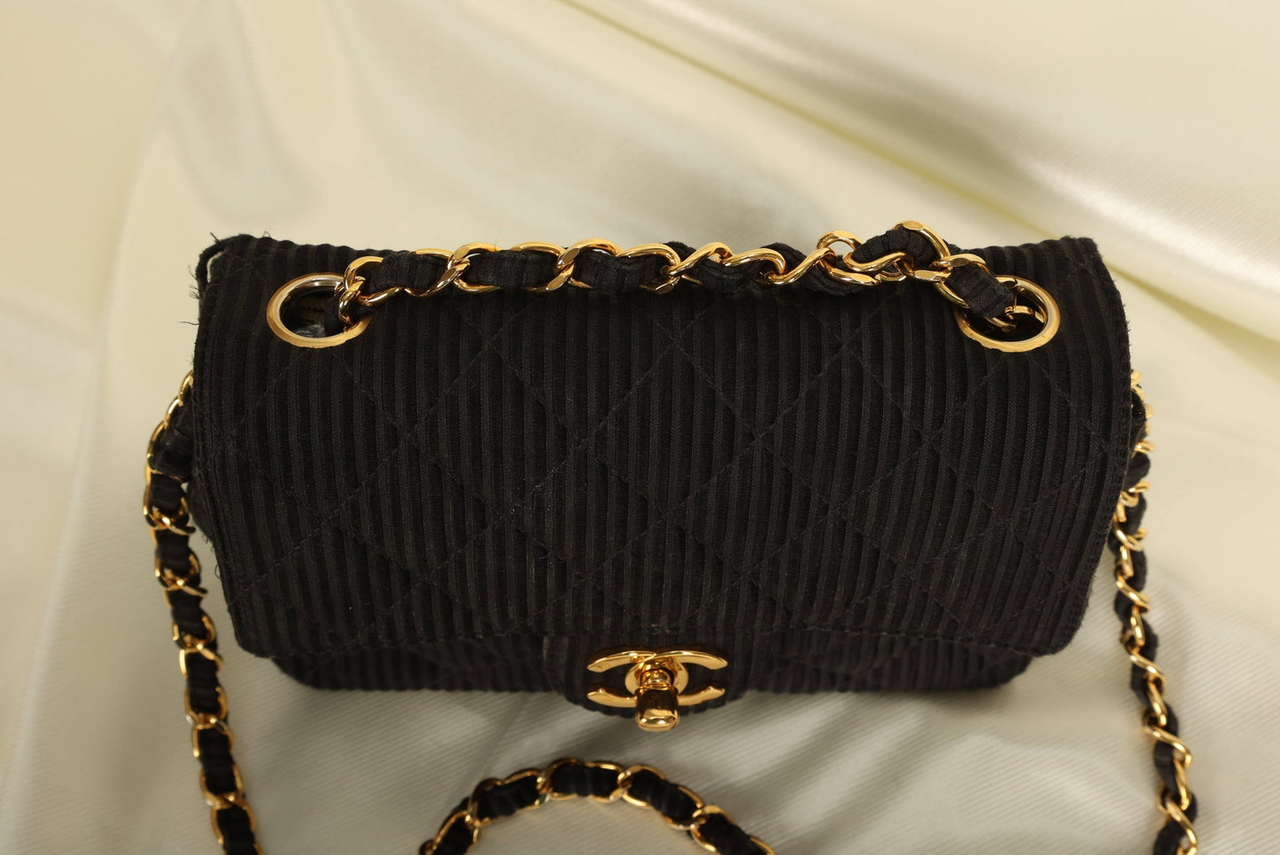 Chanel Satin Quilted Flap Bag