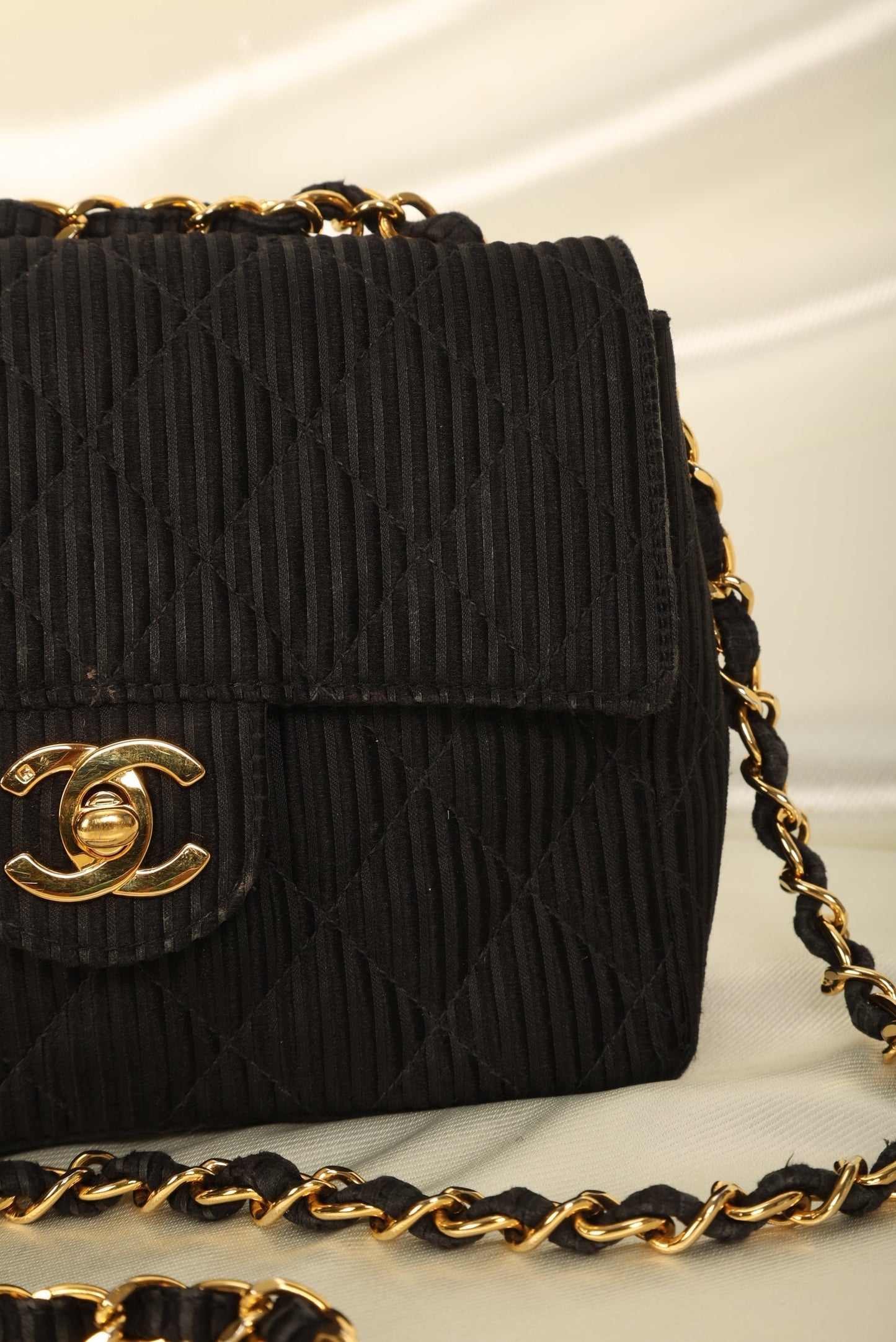 Chanel Satin Quilted Flap Bag