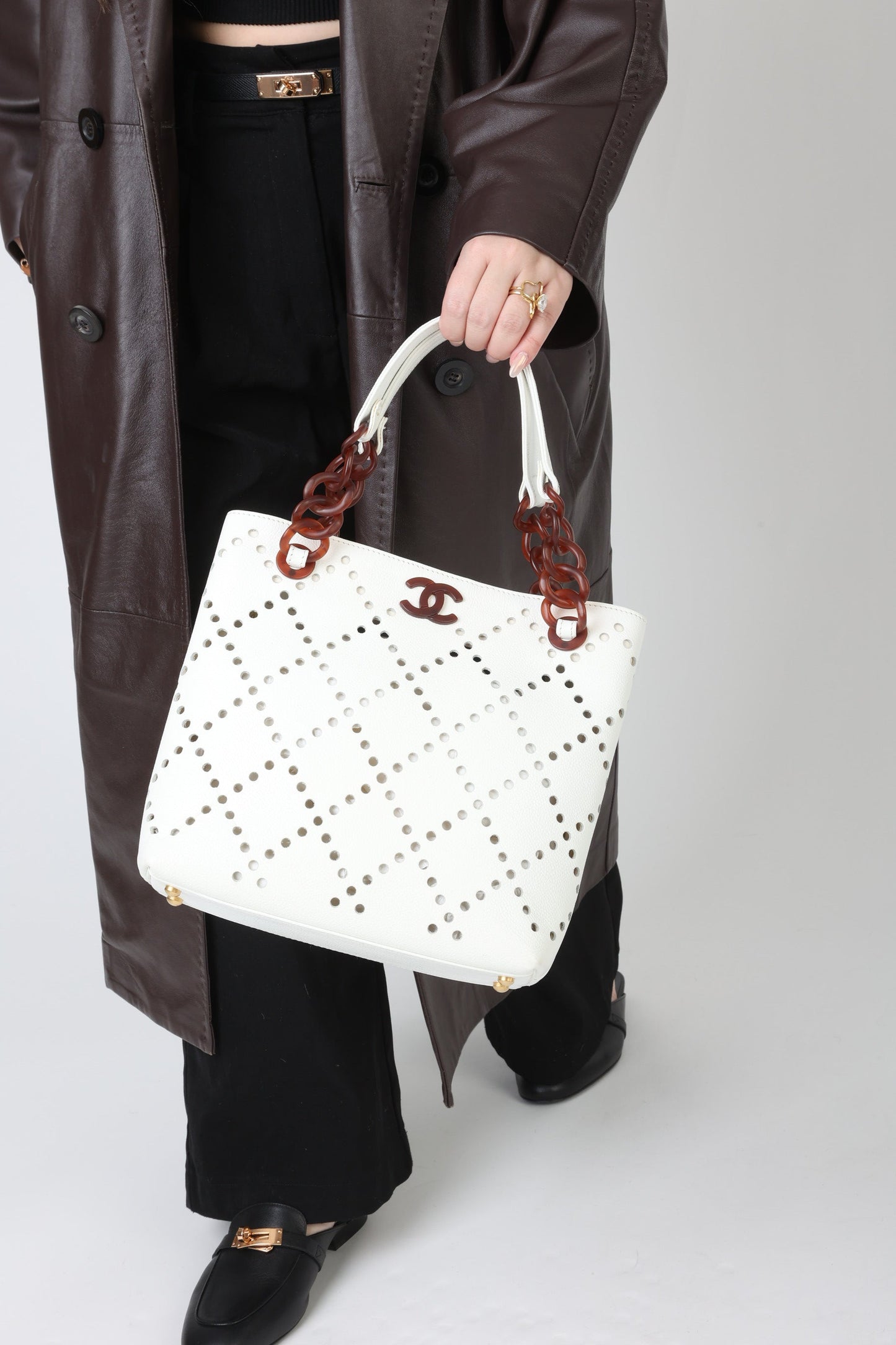 Chanel 2003 Caviar Perforated Tote