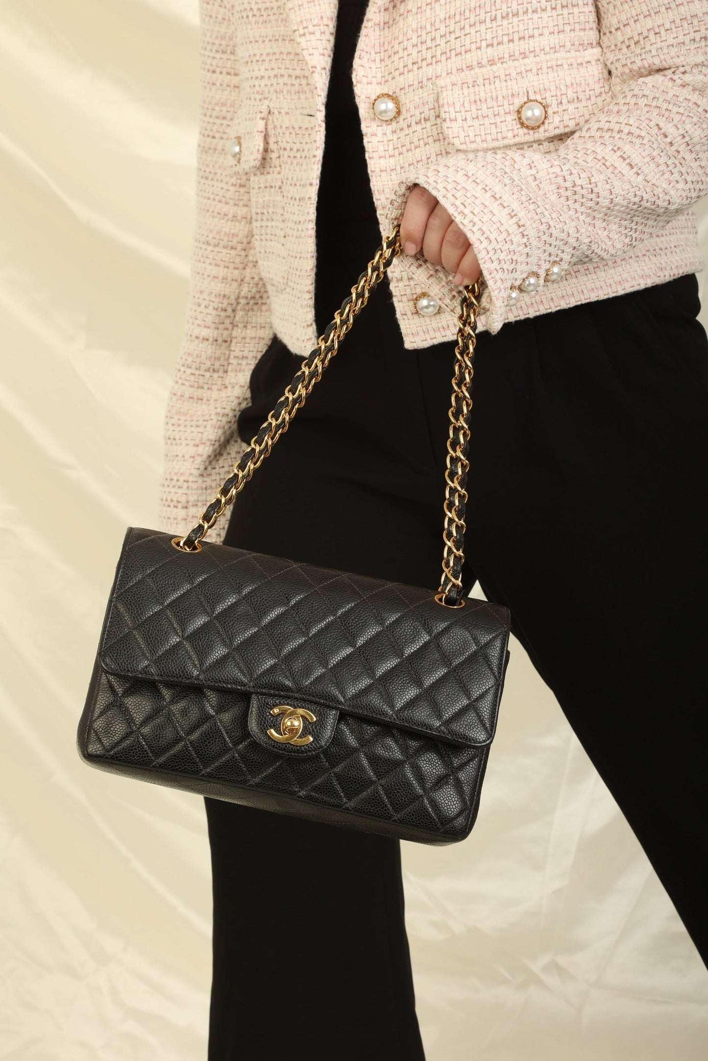 Chanel 2005 Caviar Medium Double Flap