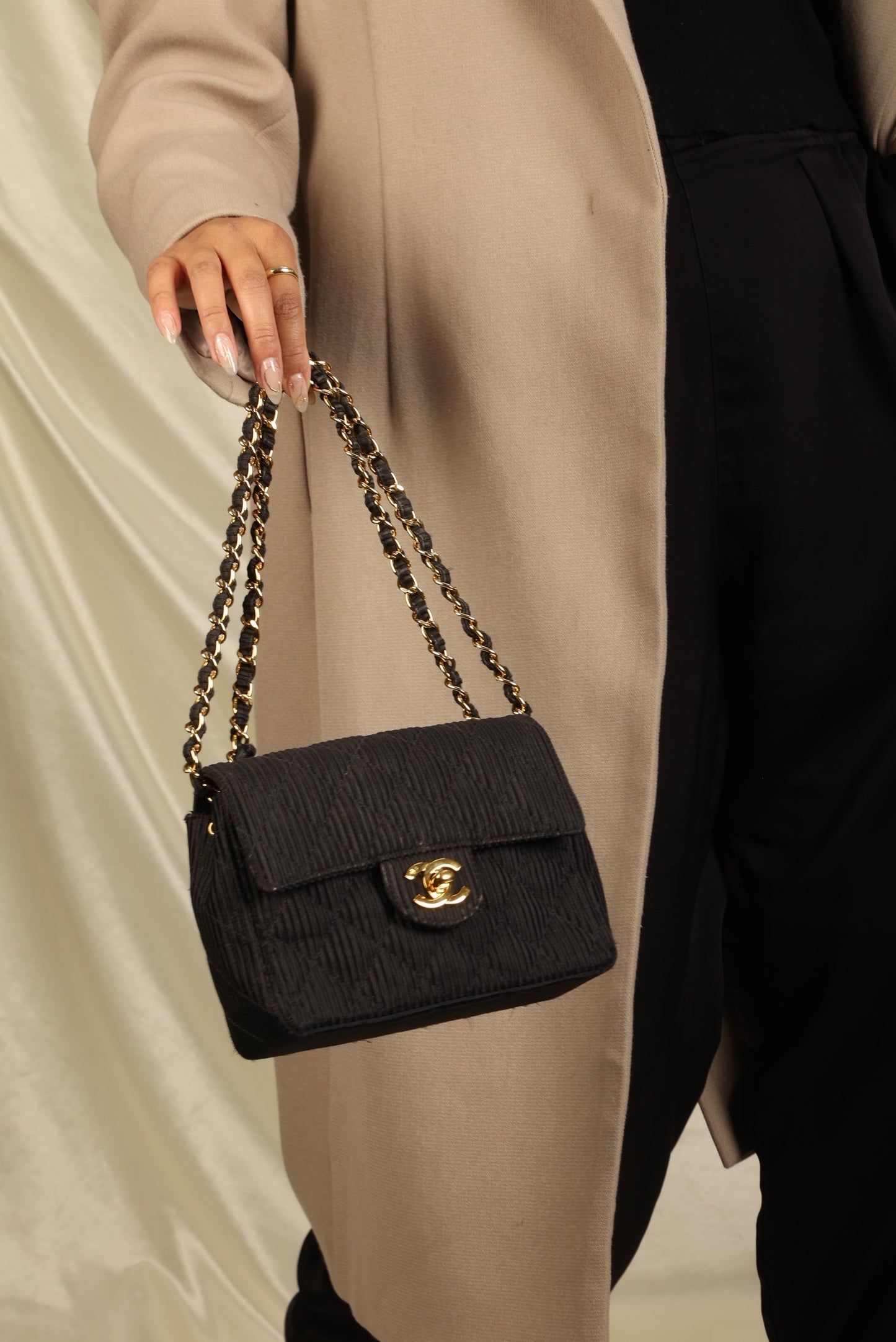 Chanel Satin Quilted Flap Bag