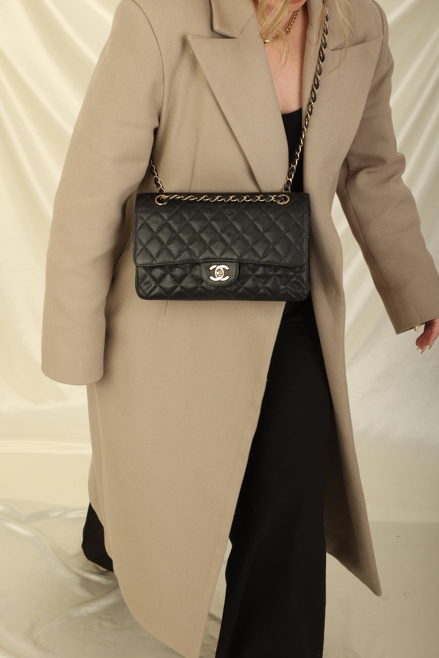 Chanel 2002 Caviar Medium Double Flap
